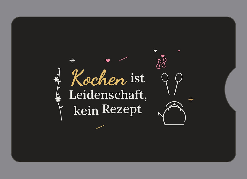 Display-Abdeckung passend für Thermomix TM6 – Kochen ist Leidenschaft, kein Rezept | mehrfarbig, Wunschfarbe möglich
