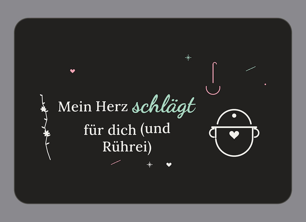 Display-Abdeckung passend für Thermomix TM7 – Mein Herz schlägt für dich (und Rührei) | mehrfarbig, Wunschfarbe möglich