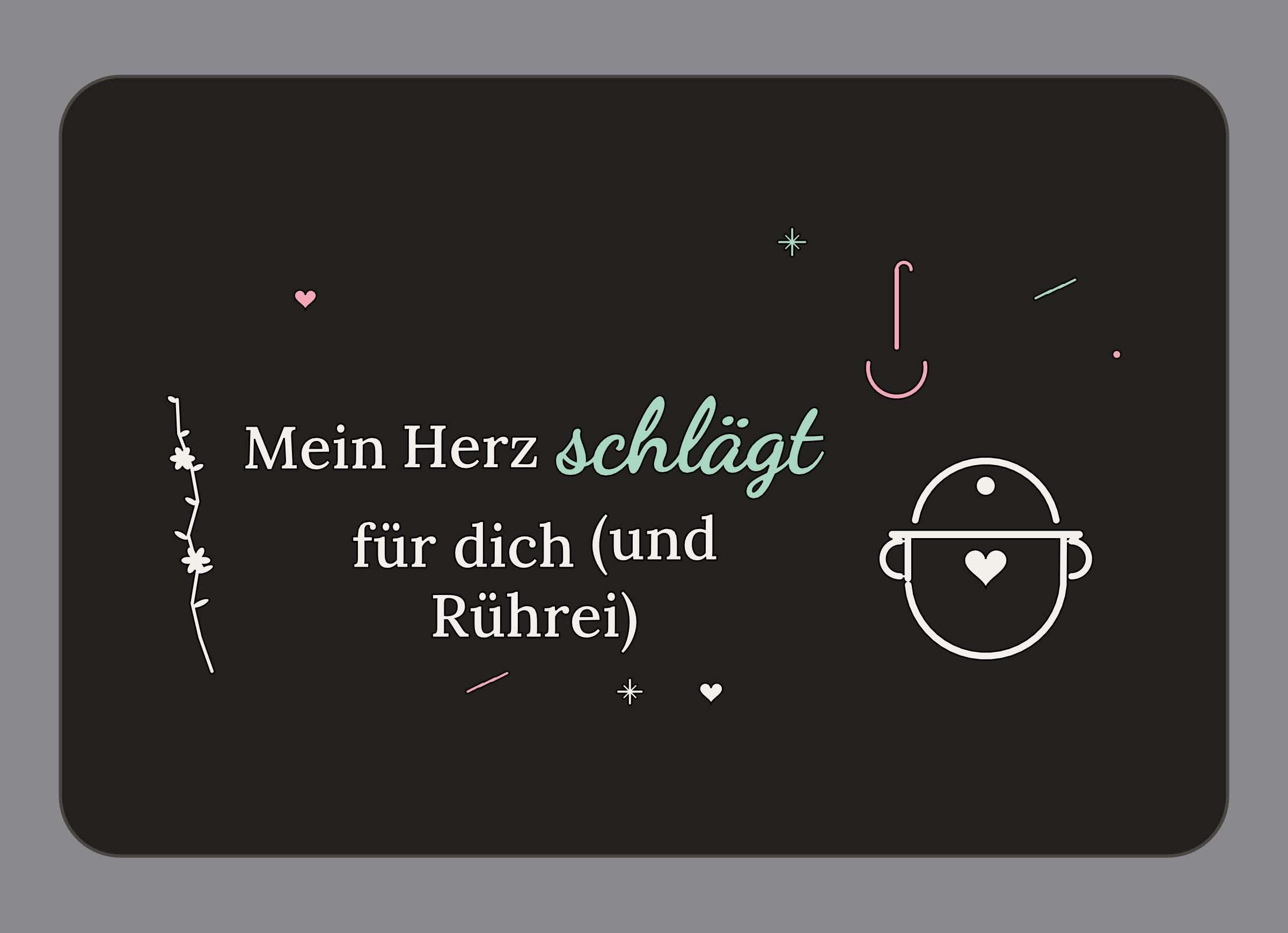 Display-Abdeckung passend für Thermomix TM7 – Mein Herz schlägt für dich (und Rührei) | mehrfarbig, Wunschfarbe möglich