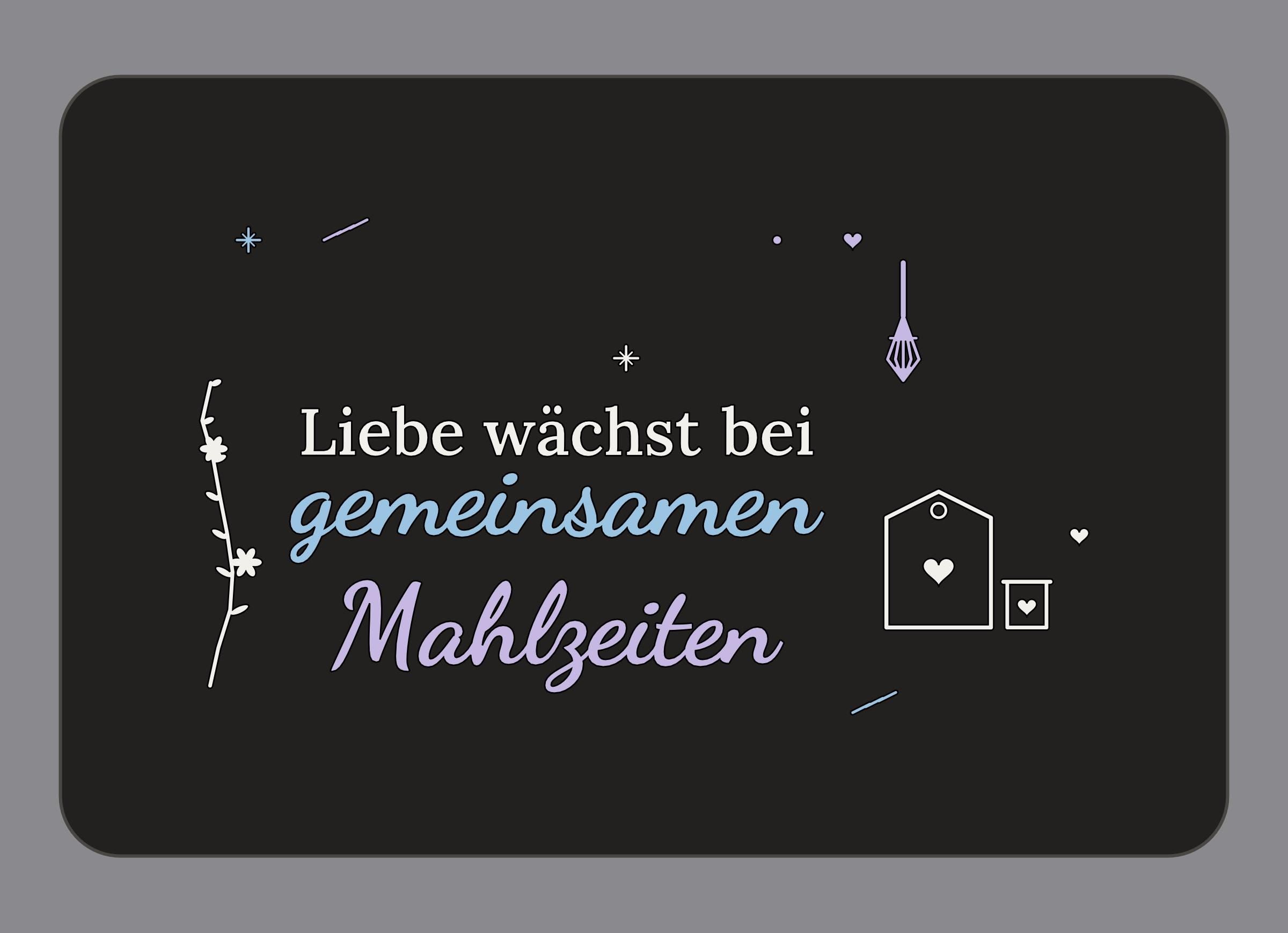 Display-Abdeckung passend für Thermomix TM7 – Liebe wächst bei gemeinsamen Mahlzeiten | mehrfarbig, Wunschfarbe möglich