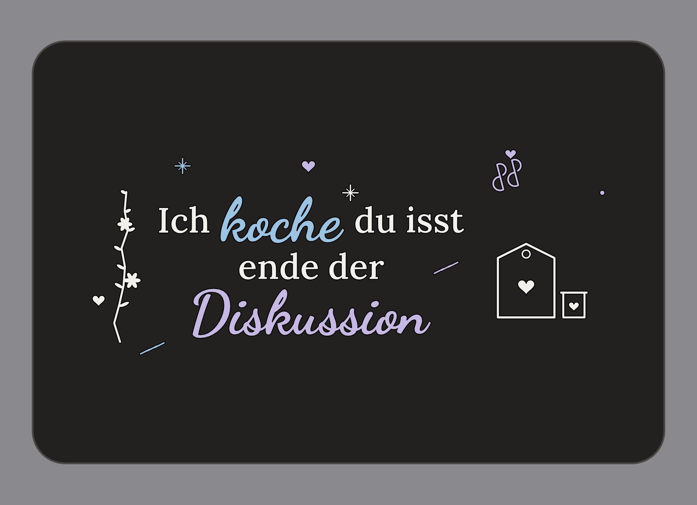 Display-Abdeckung passend für Thermomix TM7 – Ich koche, du isst – Ende der Diskussion | mehrfarbig, Wunschfarbe möglich