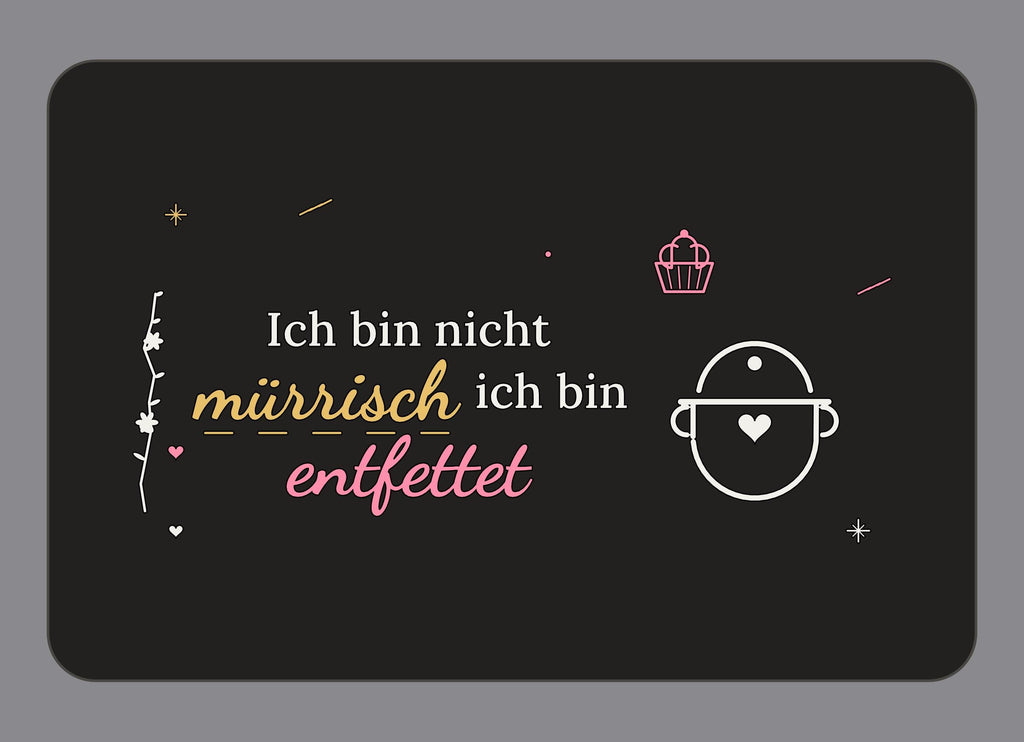 Display-Abdeckung passend für Thermomix TM7 – Ich bin nicht mürrisch ich bin entfettet | mehrfarbig, Wunschfarbe möglich