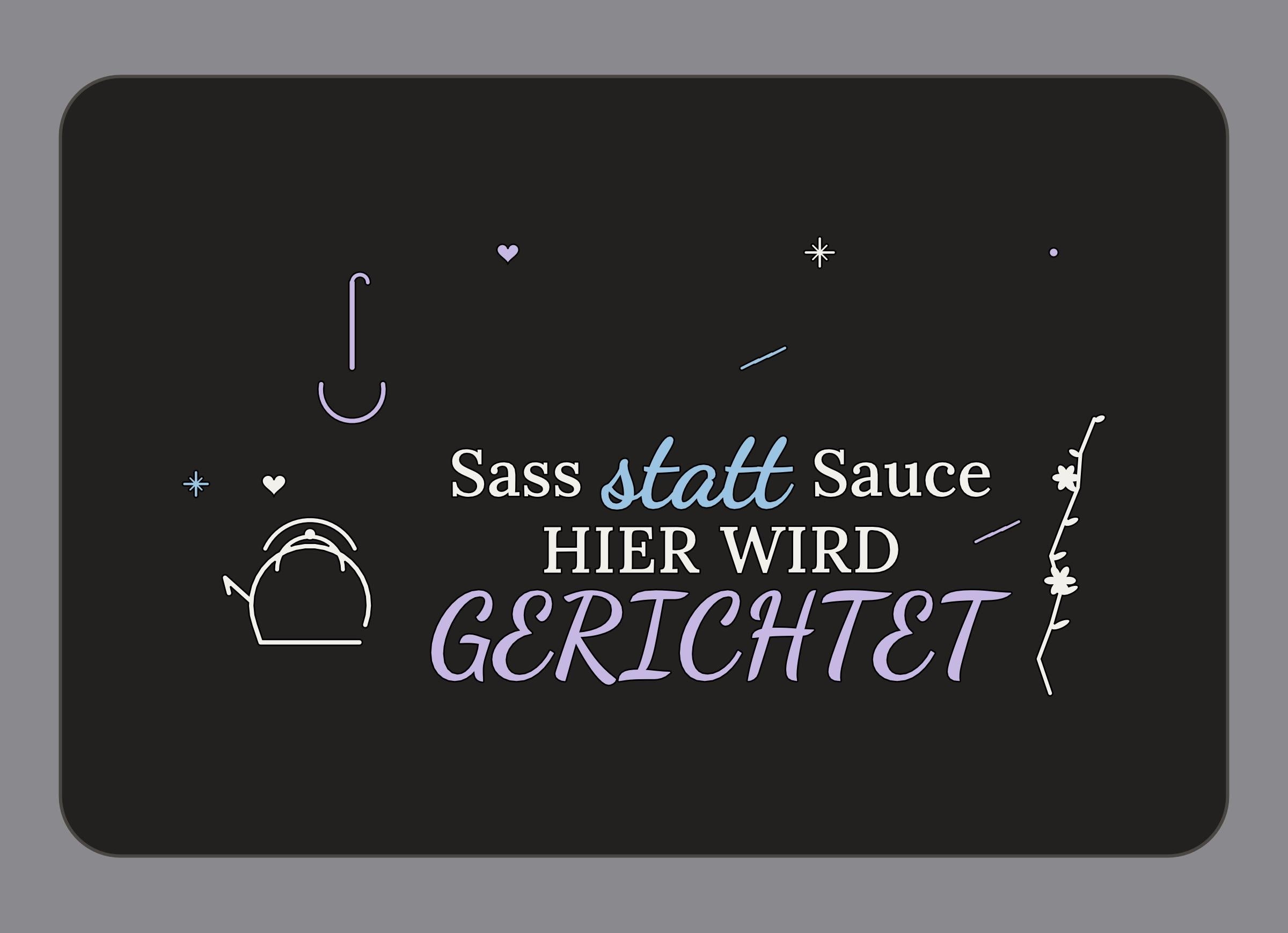 Display-Abdeckung passend für Thermomix TM7 – Sass statt Sauce | mehrfarbig, Wunschfarbe möglich