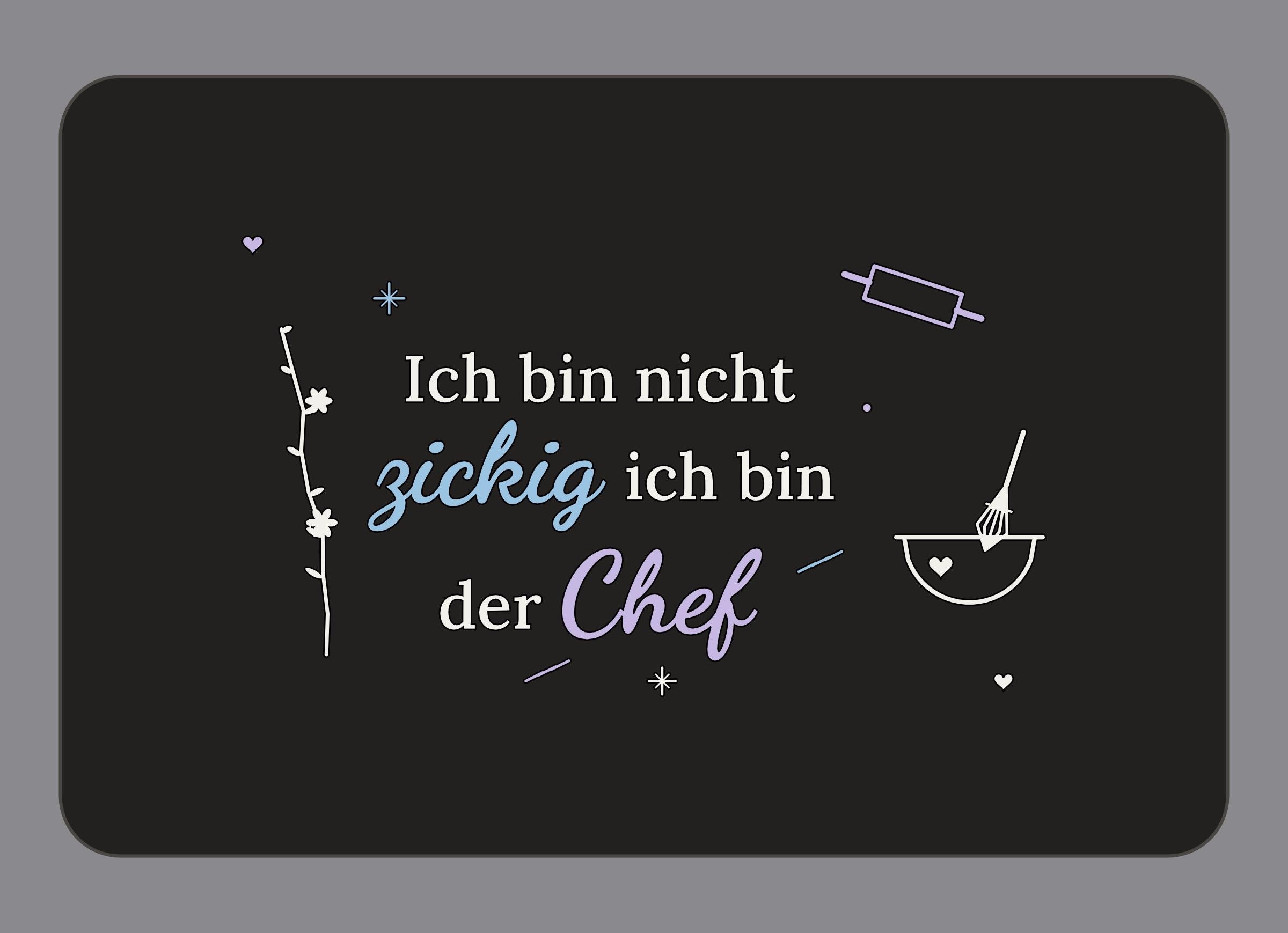 Display-Abdeckung passend für Thermomix TM7 – Ich bin nicht zickig ich bin der Chef | mehrfarbig, Wunschfarbe möglich