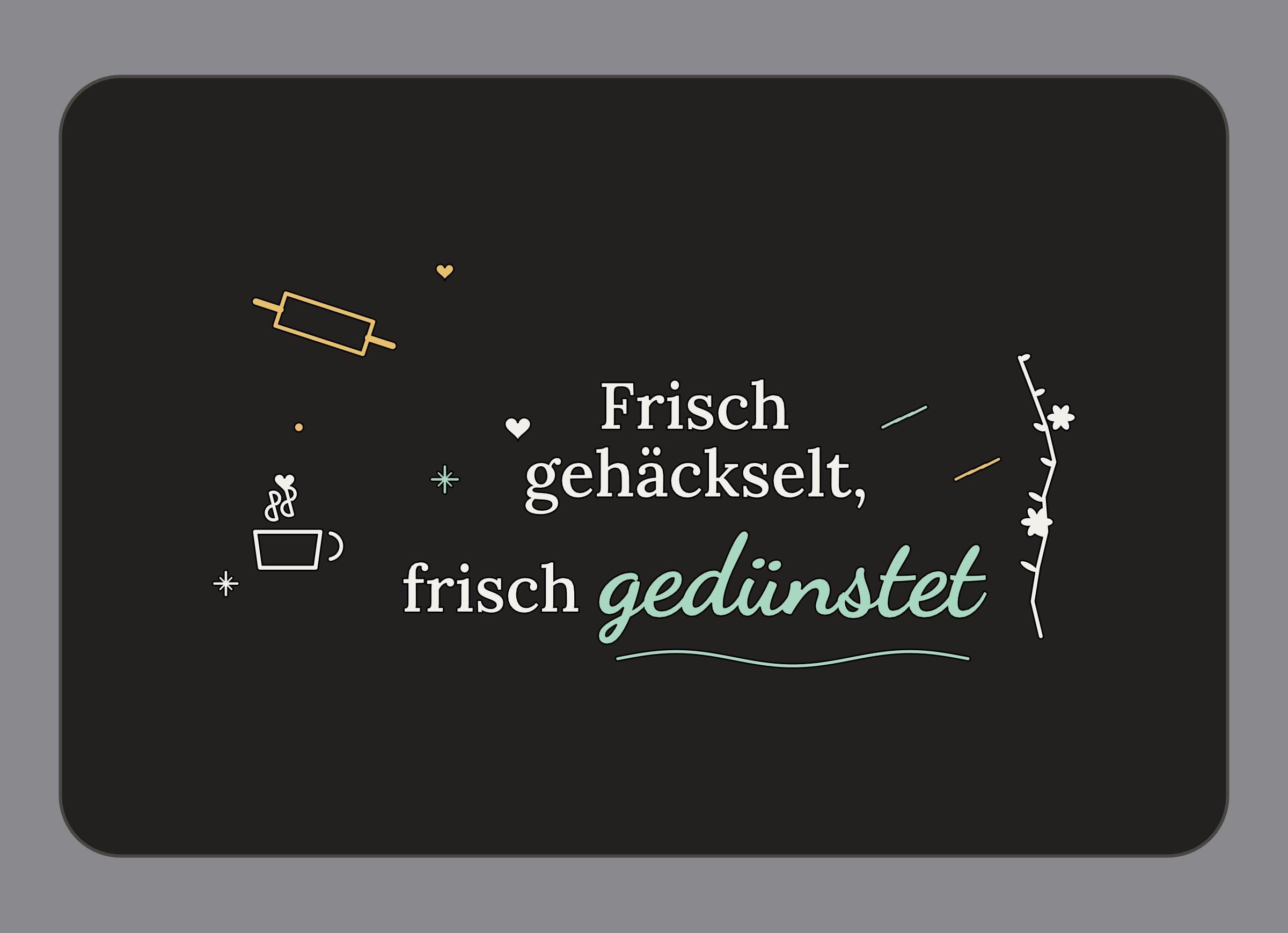 Display-Abdeckung passend für Thermomix TM7 – Frisch gehäckselt, frisch gedünstet | mehrfarbig, Wunschfarbe möglich