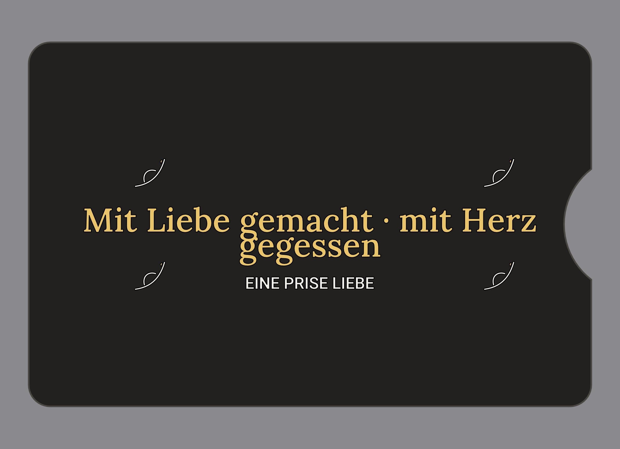 Display-Abdeckung passend für Thermomix TM6 – Mit Liebe gemacht · mit Herz gegessen | mehrfarbig, Wunschfarbe möglich