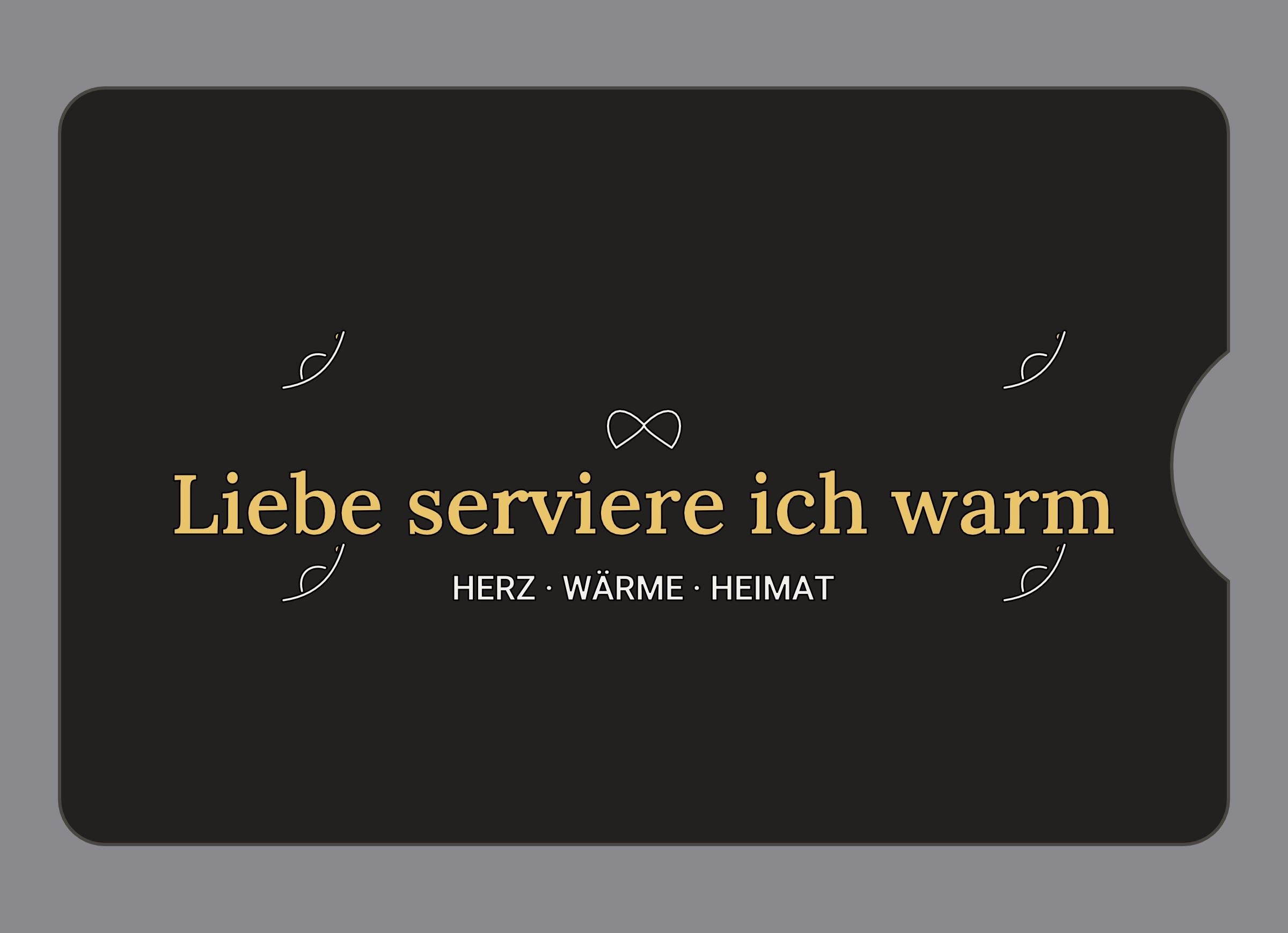 Display-Abdeckung passend für Thermomix TM6 – Liebe serviere ich warm | mehrfarbig, Wunschfarbe möglich