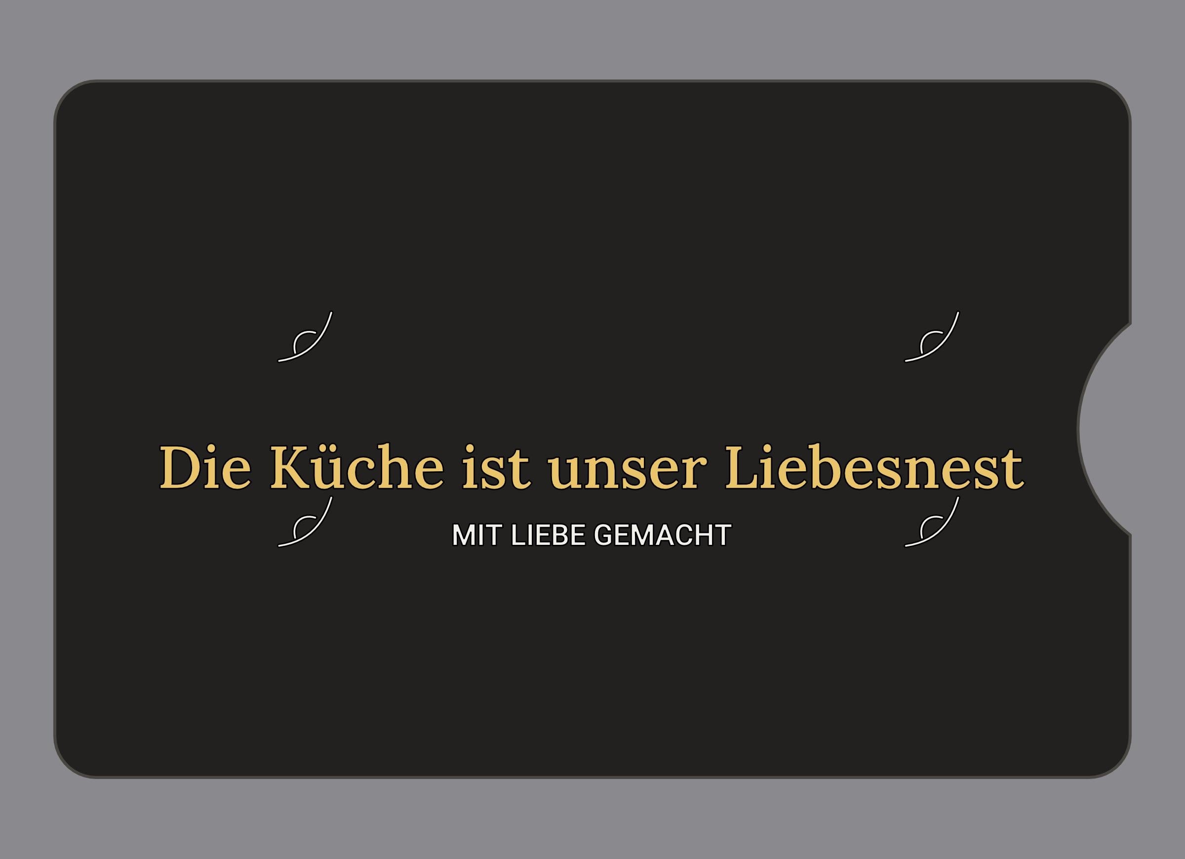 Display-Abdeckung passend für Thermomix TM6 – Die Küche ist unser Liebesnest | mehrfarbig, Wunschfarbe möglich