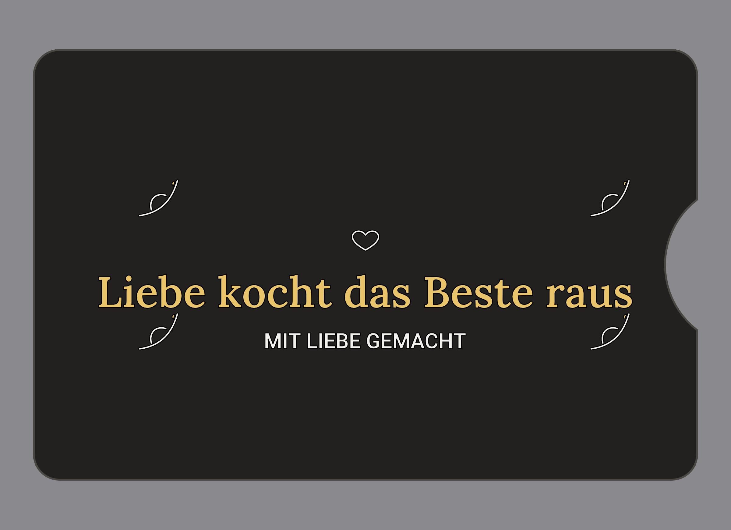 Display-Abdeckung passend für Thermomix TM6 – Liebe kocht das Beste raus | mehrfarbig, Wunschfarbe möglich