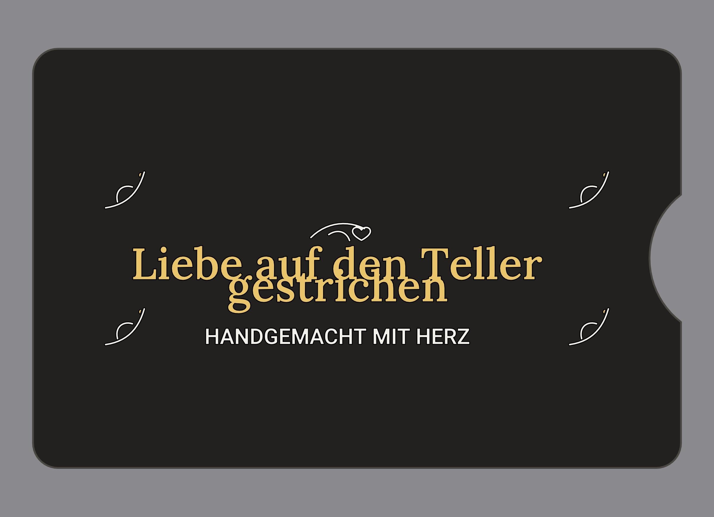 Display-Abdeckung passend für Thermomix TM6 – Liebe auf den Teller gestrichen | mehrfarbig, Wunschfarbe möglich