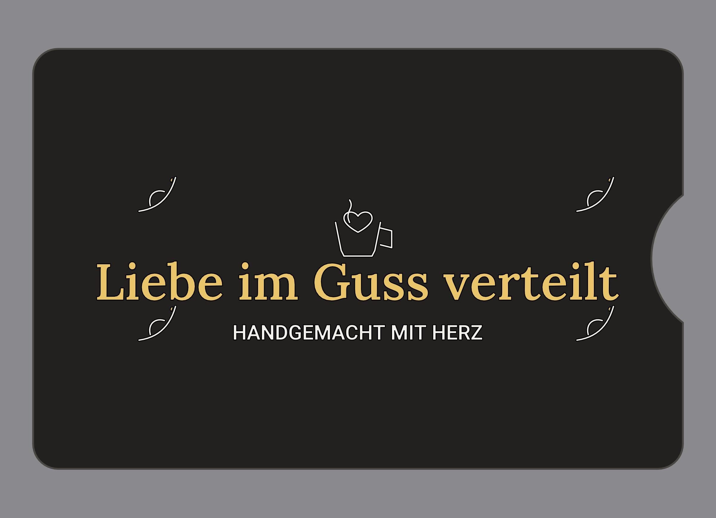 Display-Abdeckung passend für Thermomix TM6 – Liebe im Guss verteilt | mehrfarbig, Wunschfarbe möglich