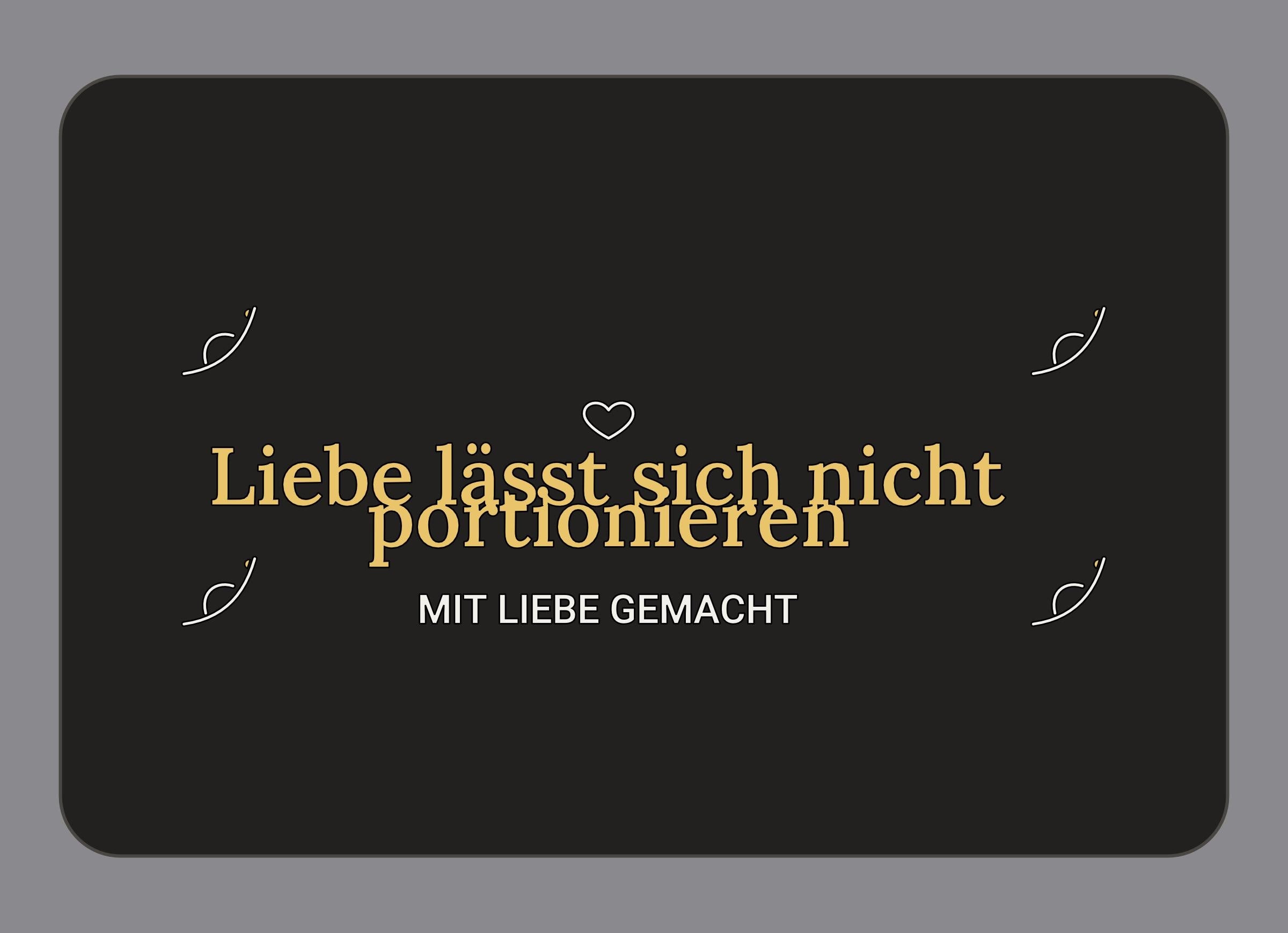 Display-Abdeckung passend für Thermomix TM7 – Liebe lässt sich nicht portionieren | mehrfarbig, Wunschfarbe möglich