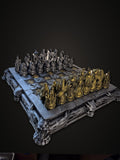 Halloween Chess Set Hand Painted – Gothic Chess Board with 32 Pieces – Witches, Ghosts & Haunted Castle – Horror Decor Gift FehnFactory
