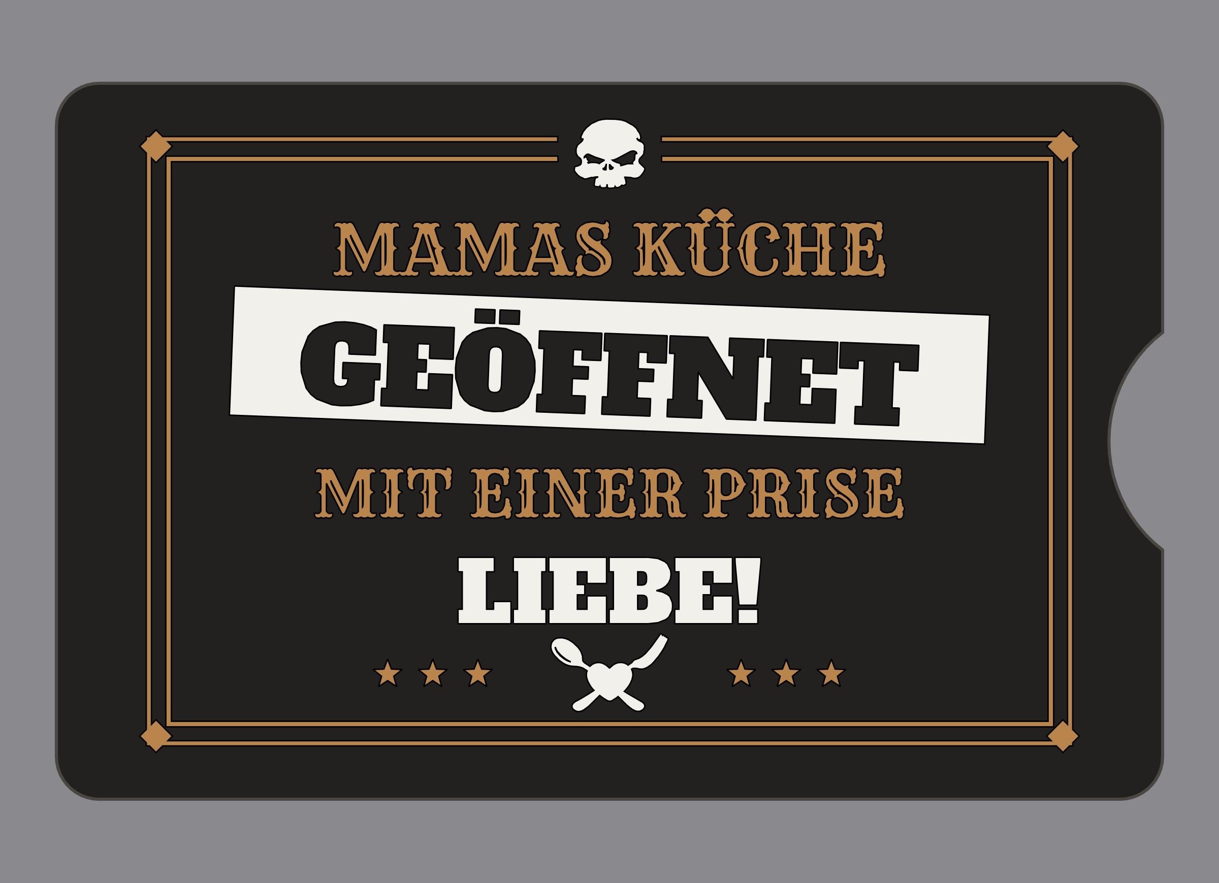Display-Abdeckung passend für Thermomix TM6 – Mamas Küche – geöffnet mit einer Prise Liebe! | mehrfarbig, Wunschfarbe möglich
