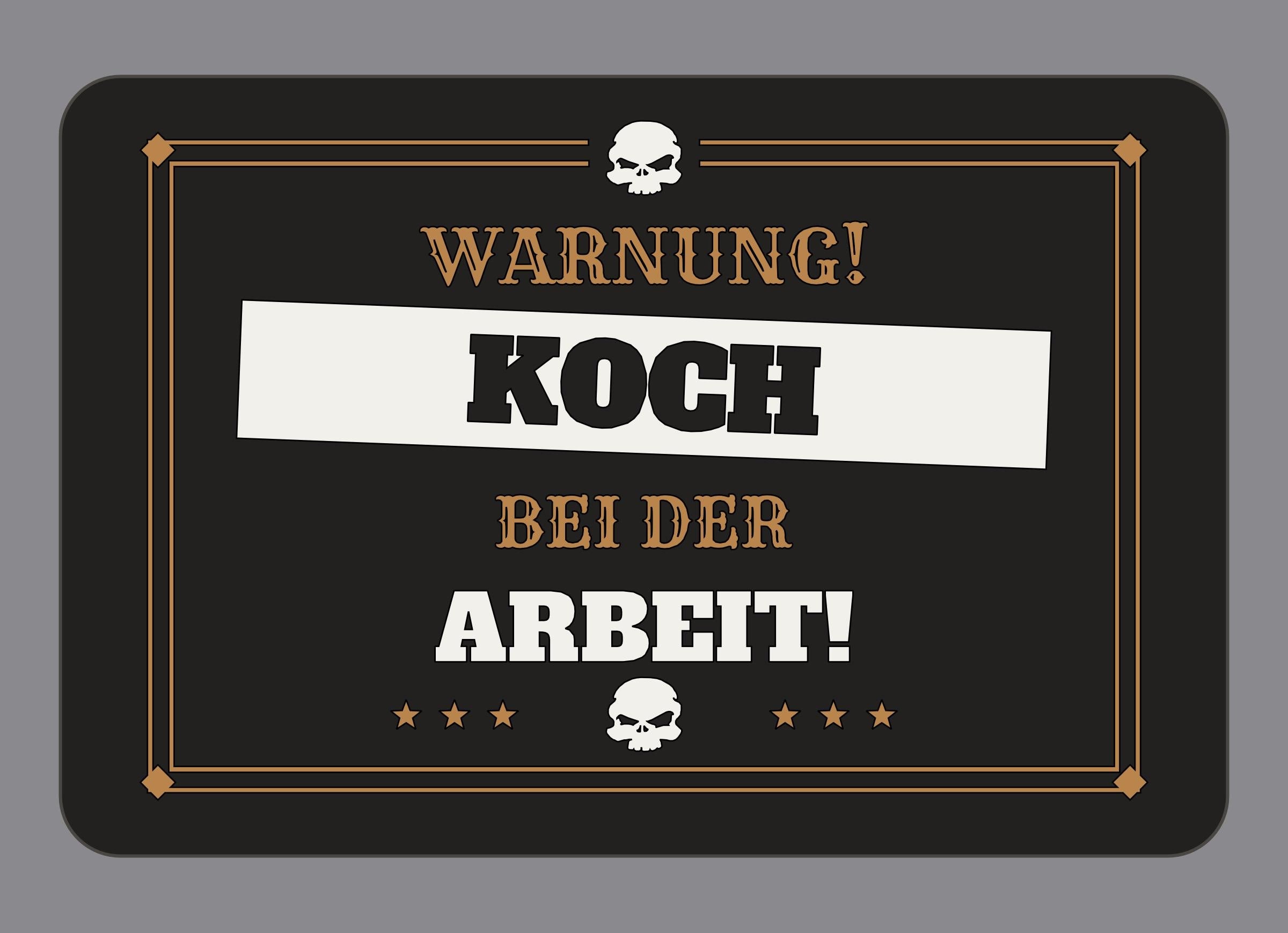 Display-Abdeckung passend für Thermomix TM7 – Warnung! Koch bei der Arbeit! | mehrfarbig, Wunschfarbe möglich