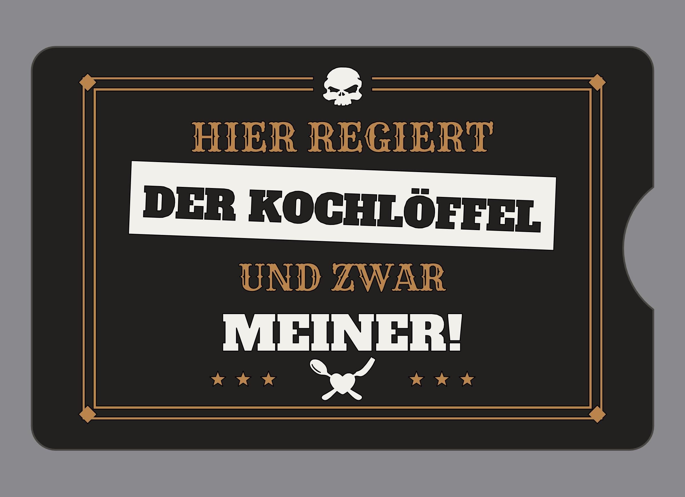 Display-Abdeckung passend für Thermomix TM6 – Hier regiert der Kochlöffel, und zwar meiner! | mehrfarbig, Wunschfarbe möglich