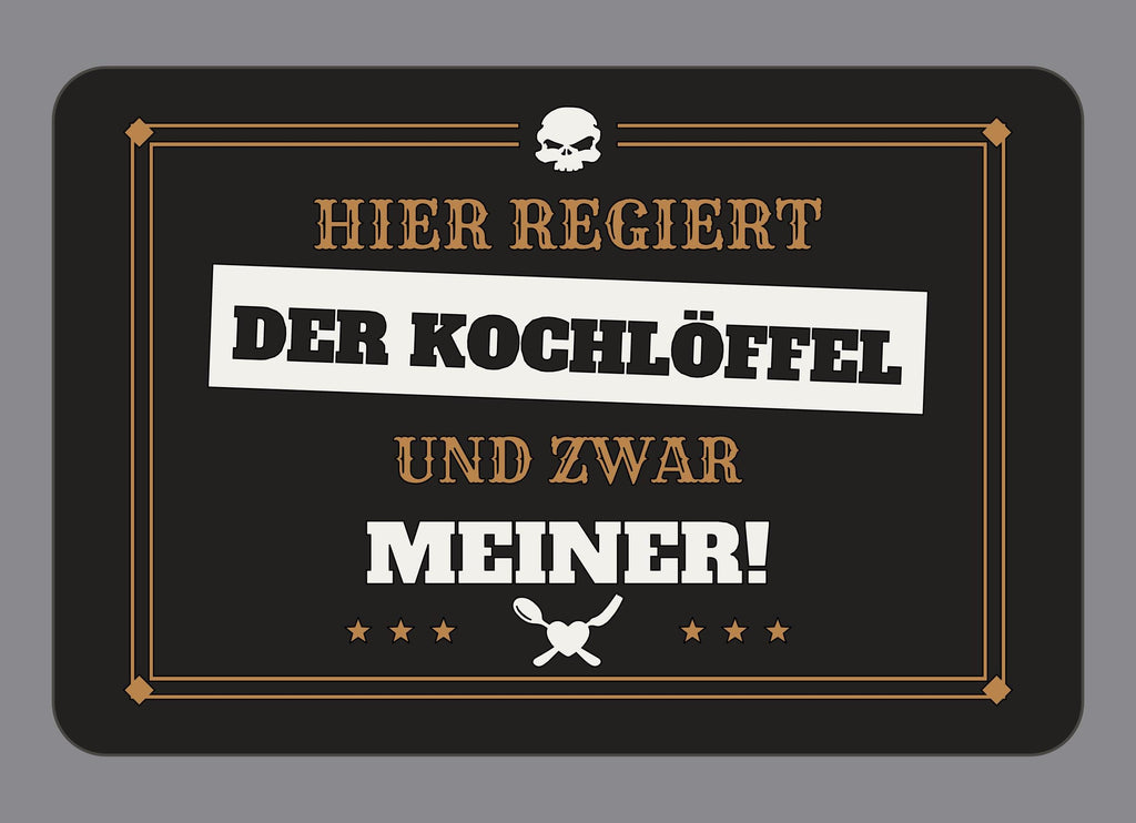 Display-Abdeckung passend für Thermomix TM7 – Hier regiert der Kochlöffel, und zwar meiner! | mehrfarbig, Wunschfarbe möglich