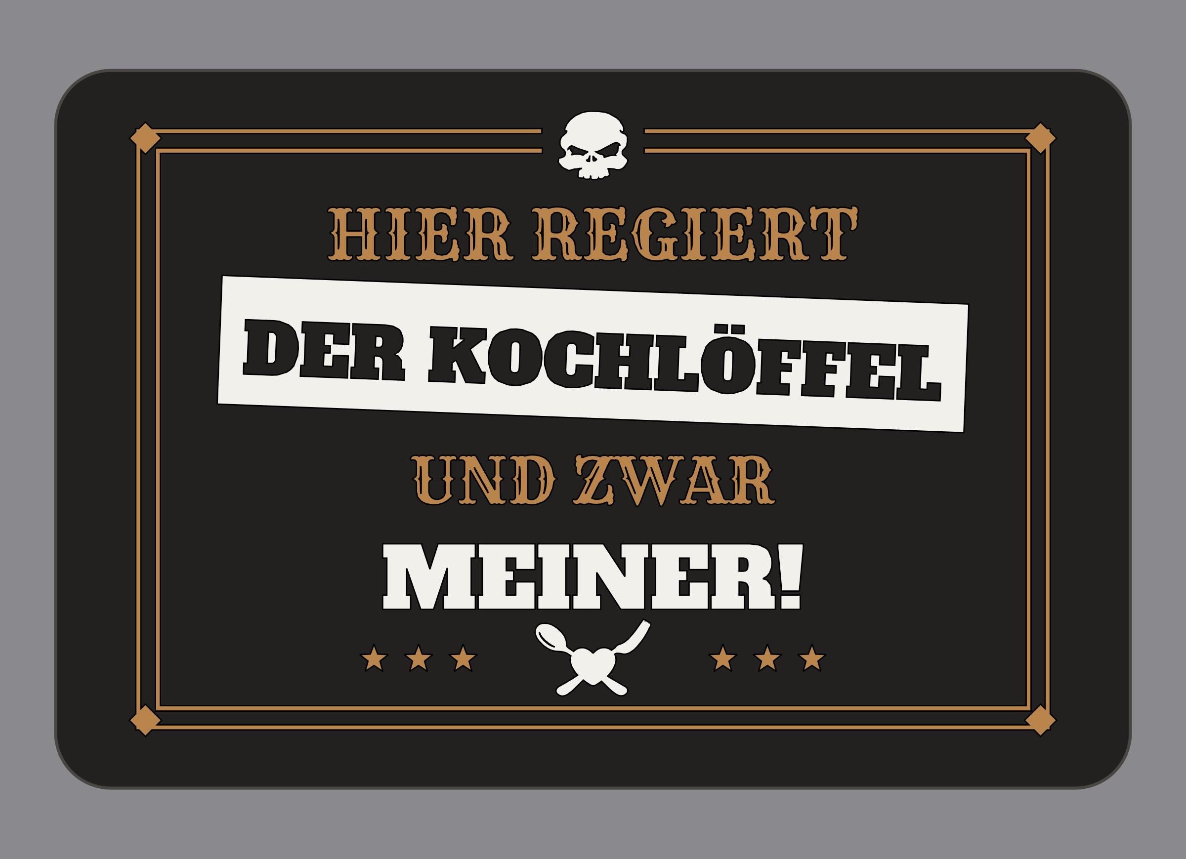Display-Abdeckung passend für Thermomix TM7 – Hier regiert der Kochlöffel, und zwar meiner! | mehrfarbig, Wunschfarbe möglich