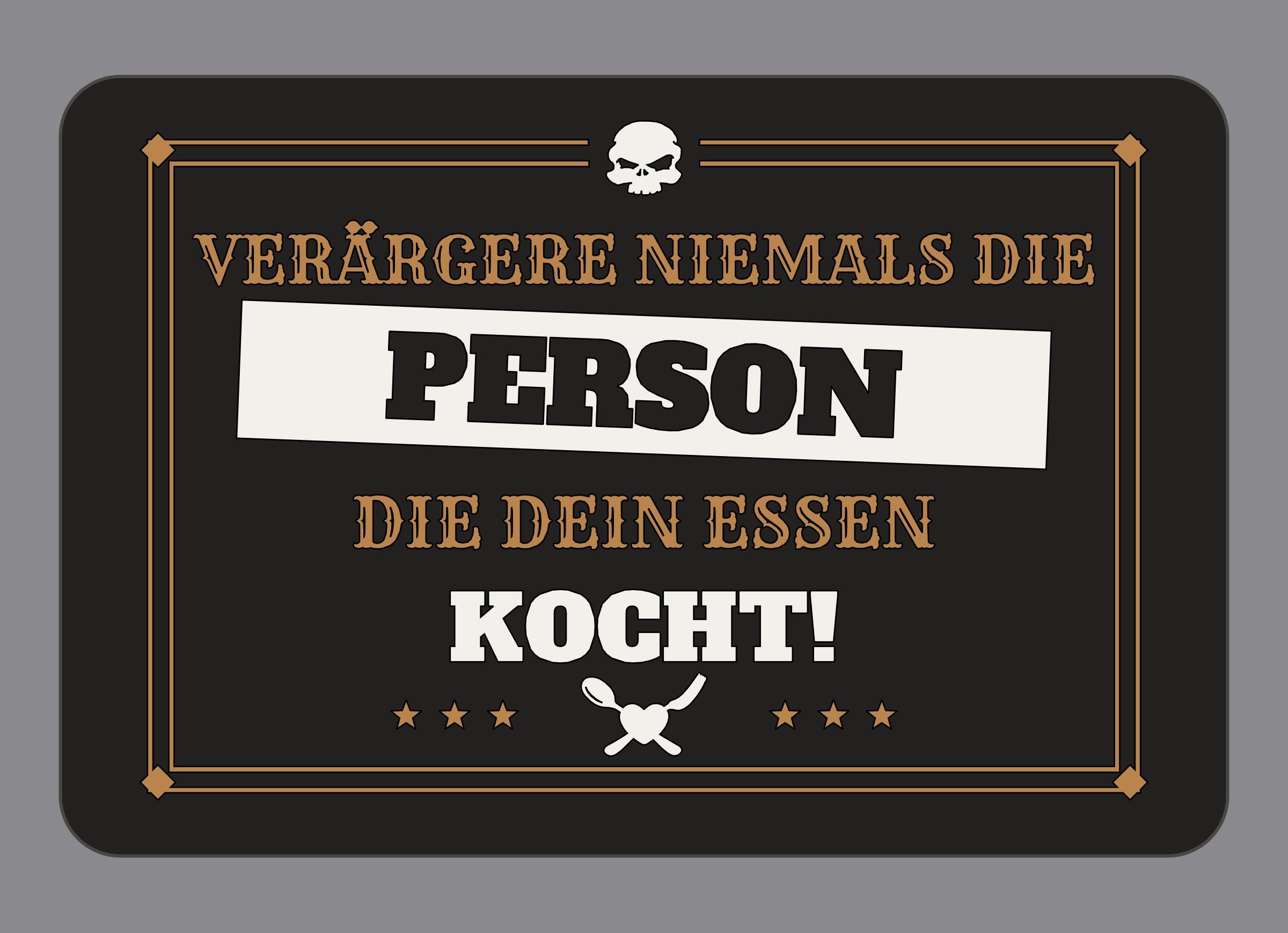 Display-Abdeckung passend für Thermomix TM7 – Verärgere niemals die Person, die dein Essen kocht! | mehrfarbig, Wunschfarbe möglich