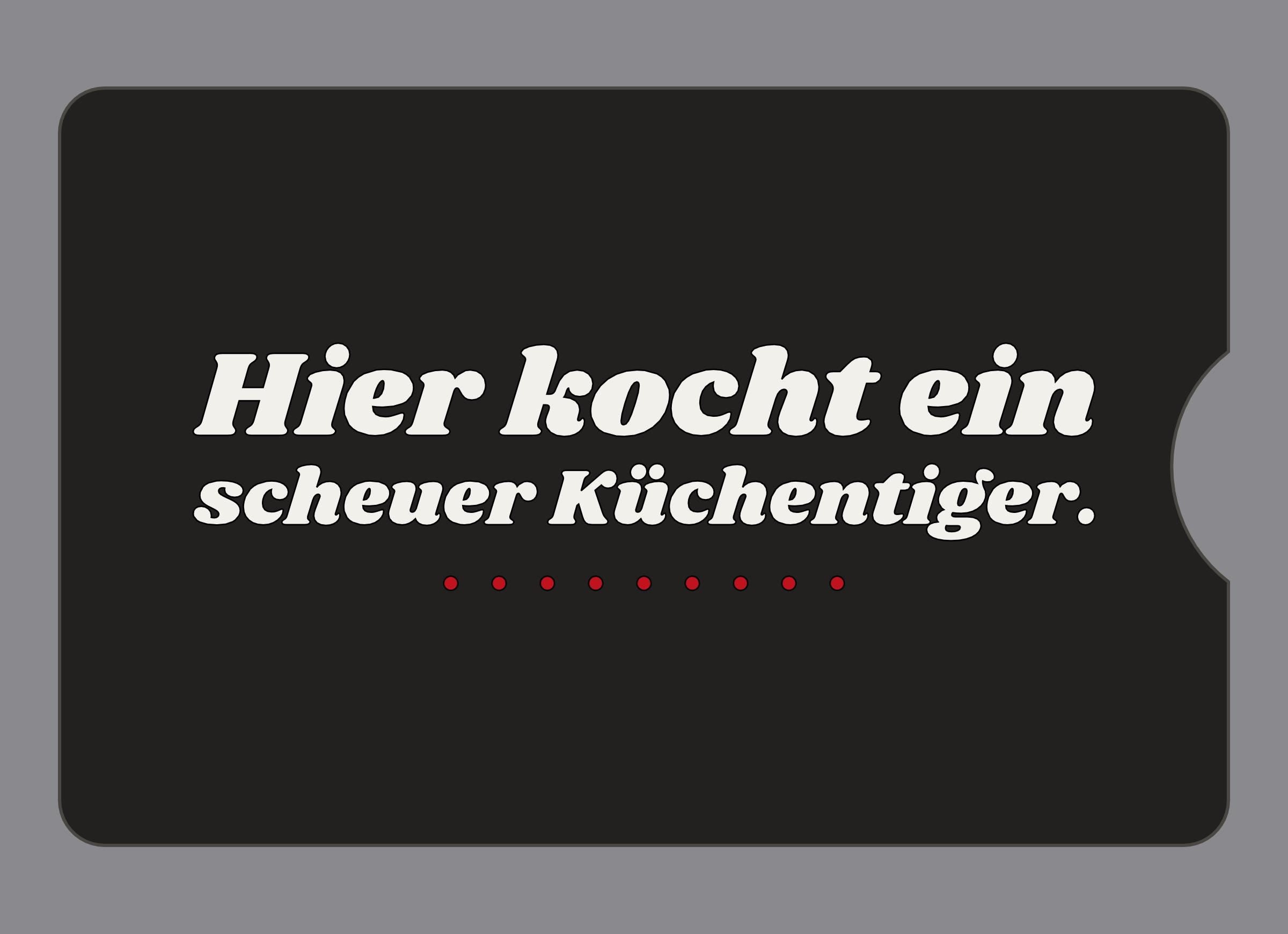 Display-Abdeckung passend für Thermomix TM6 – Hier kocht ein scheuer Küchentiger. | mehrfarbig, Wunschfarbe möglich