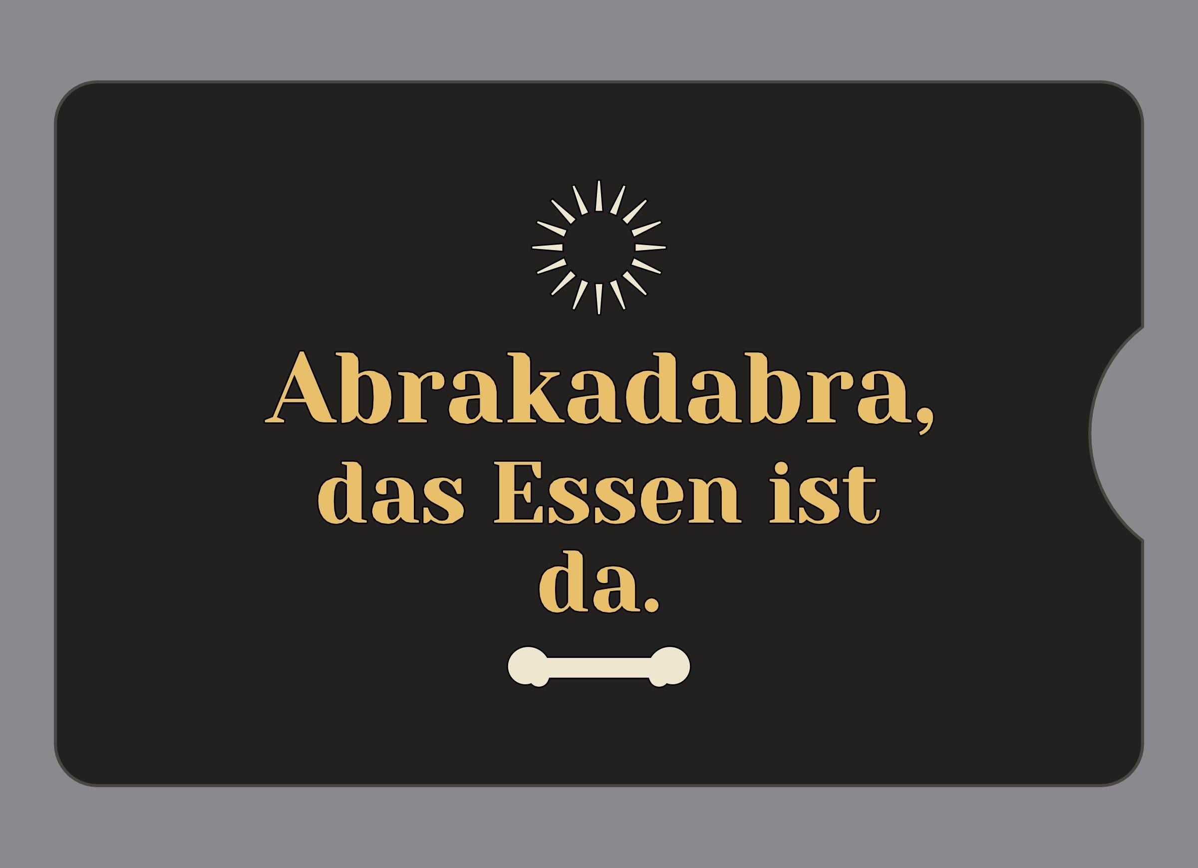 Display-Abdeckung passend für Thermomix TM6 – Abrakadabra, das Essen ist da. | mehrfarbig, Wunschfarbe möglich