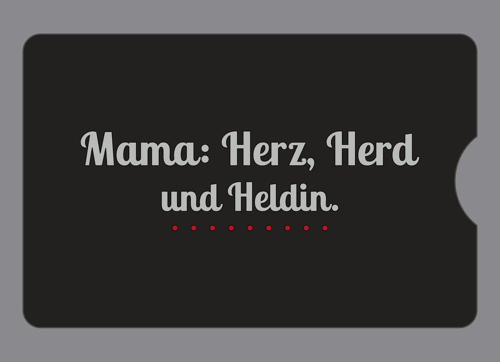 Display-Abdeckung passend für Thermomix TM6 – Mama: Herz, Herd und Heldin. | mehrfarbig, Wunschfarbe möglich