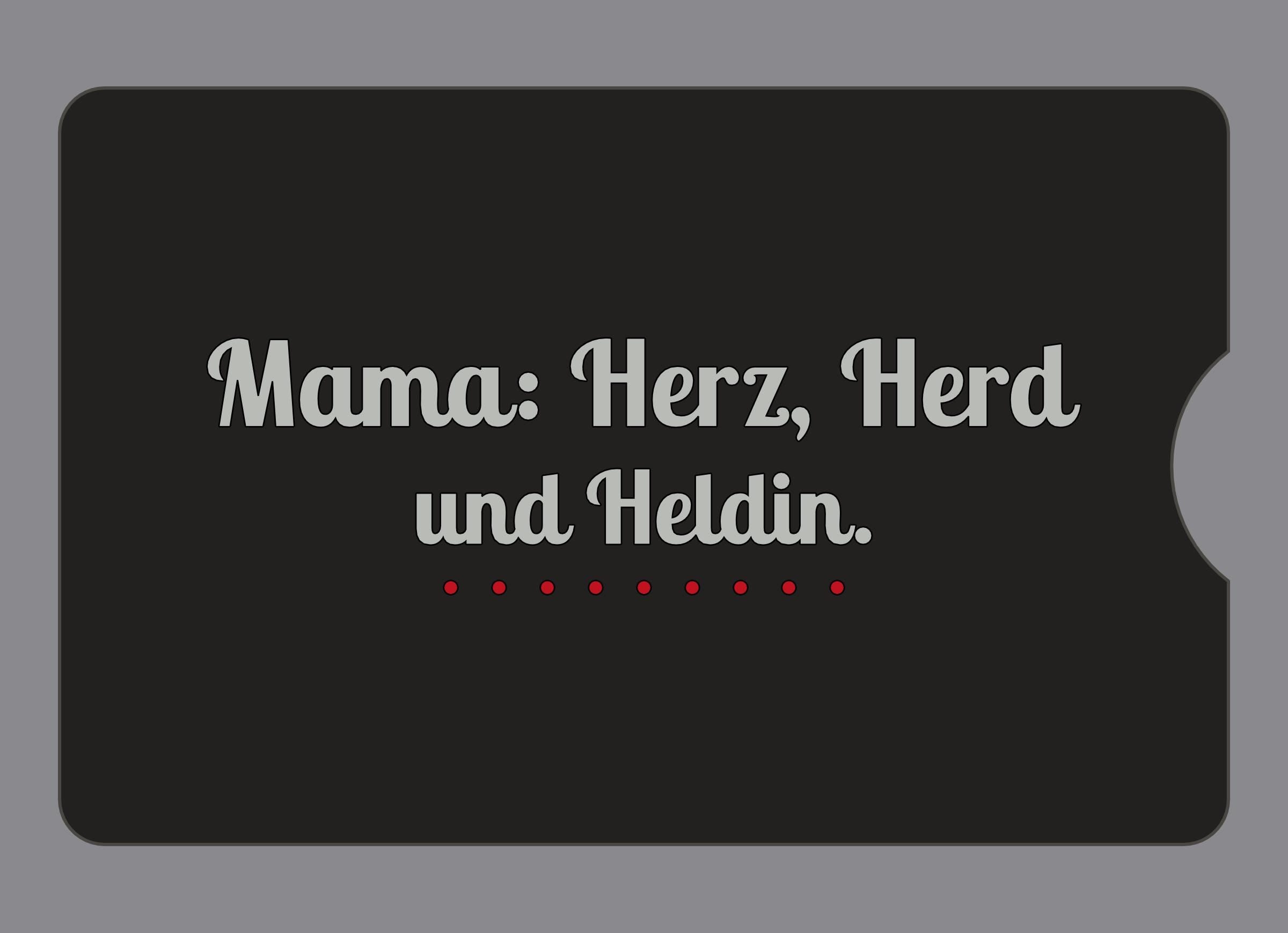 Display-Abdeckung passend für Thermomix TM6 – Mama: Herz, Herd und Heldin. | mehrfarbig, Wunschfarbe möglich