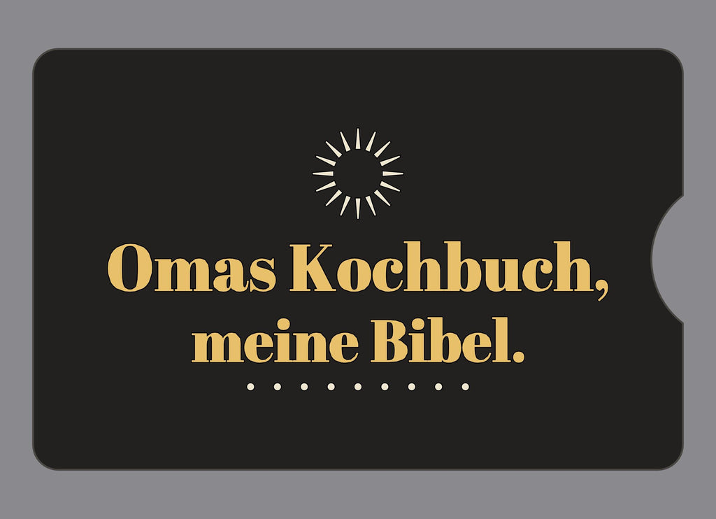 Display-Abdeckung passend für Thermomix TM6 – Omas Kochbuch, meine Bibel. | mehrfarbig, Wunschfarbe möglich
