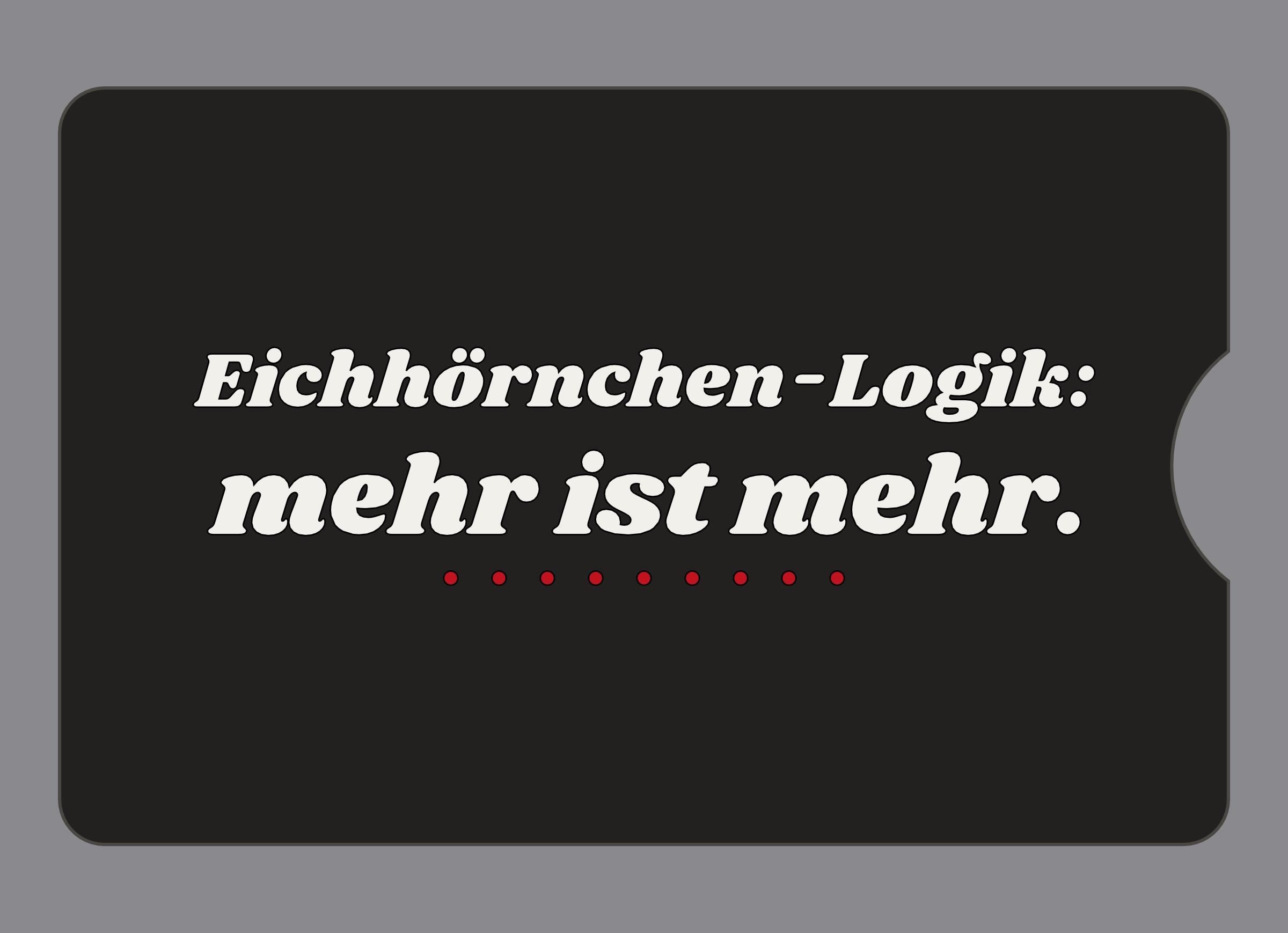 Display-Abdeckung passend für Thermomix TM6 – Eichhörnchen-Logik: mehr ist mehr. | mehrfarbig, Wunschfarbe möglich