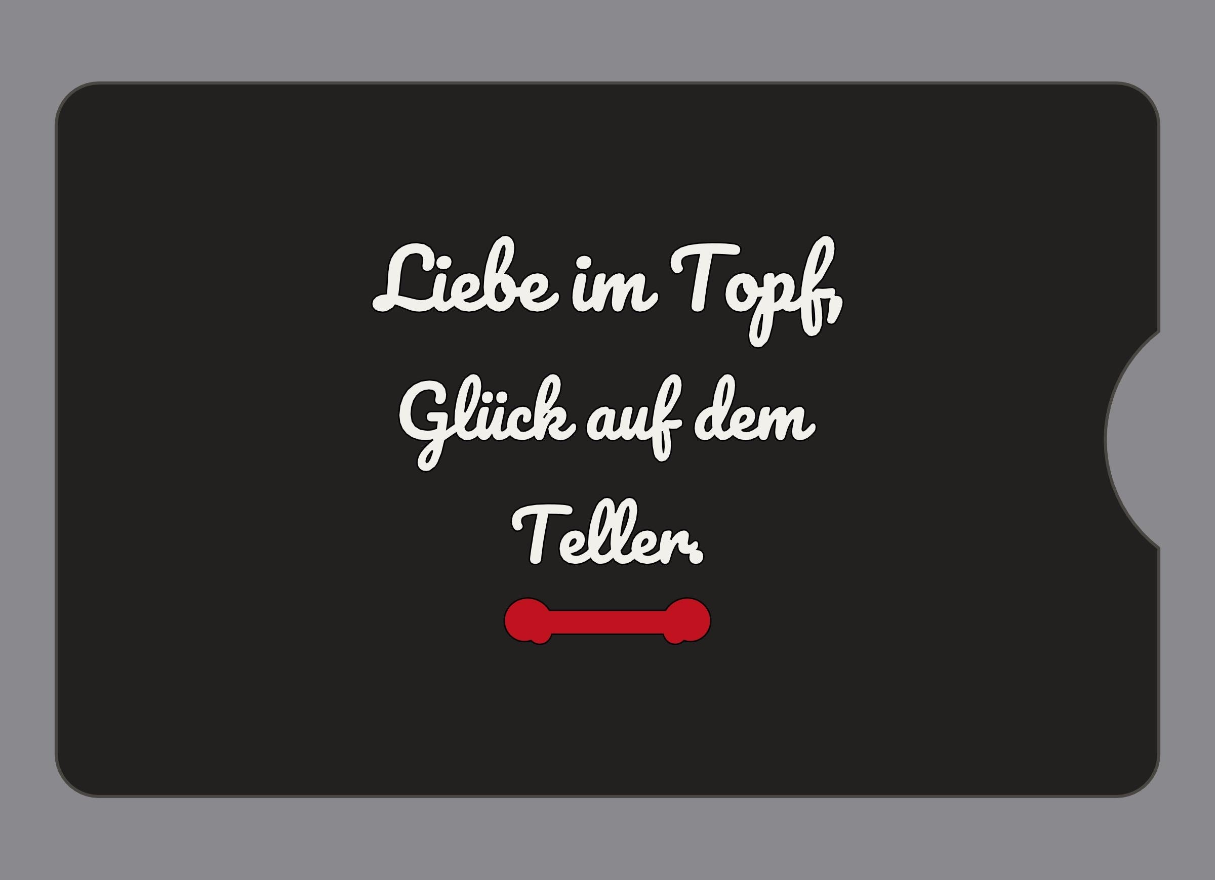 Display-Abdeckung passend für Thermomix TM6 – Liebe im Topf, Glück auf dem Teller. | mehrfarbig, Wunschfarbe möglich