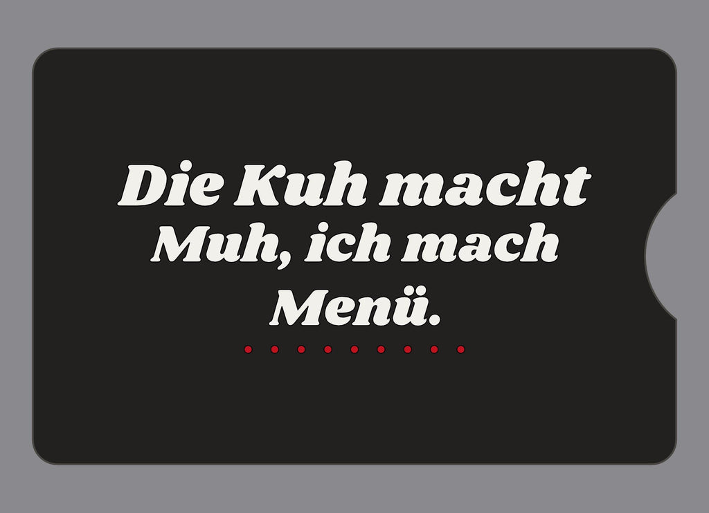 Display-Abdeckung passend für Thermomix TM6 – Die Kuh macht Muh, ich mach Menü. | mehrfarbig, Wunschfarbe möglich
