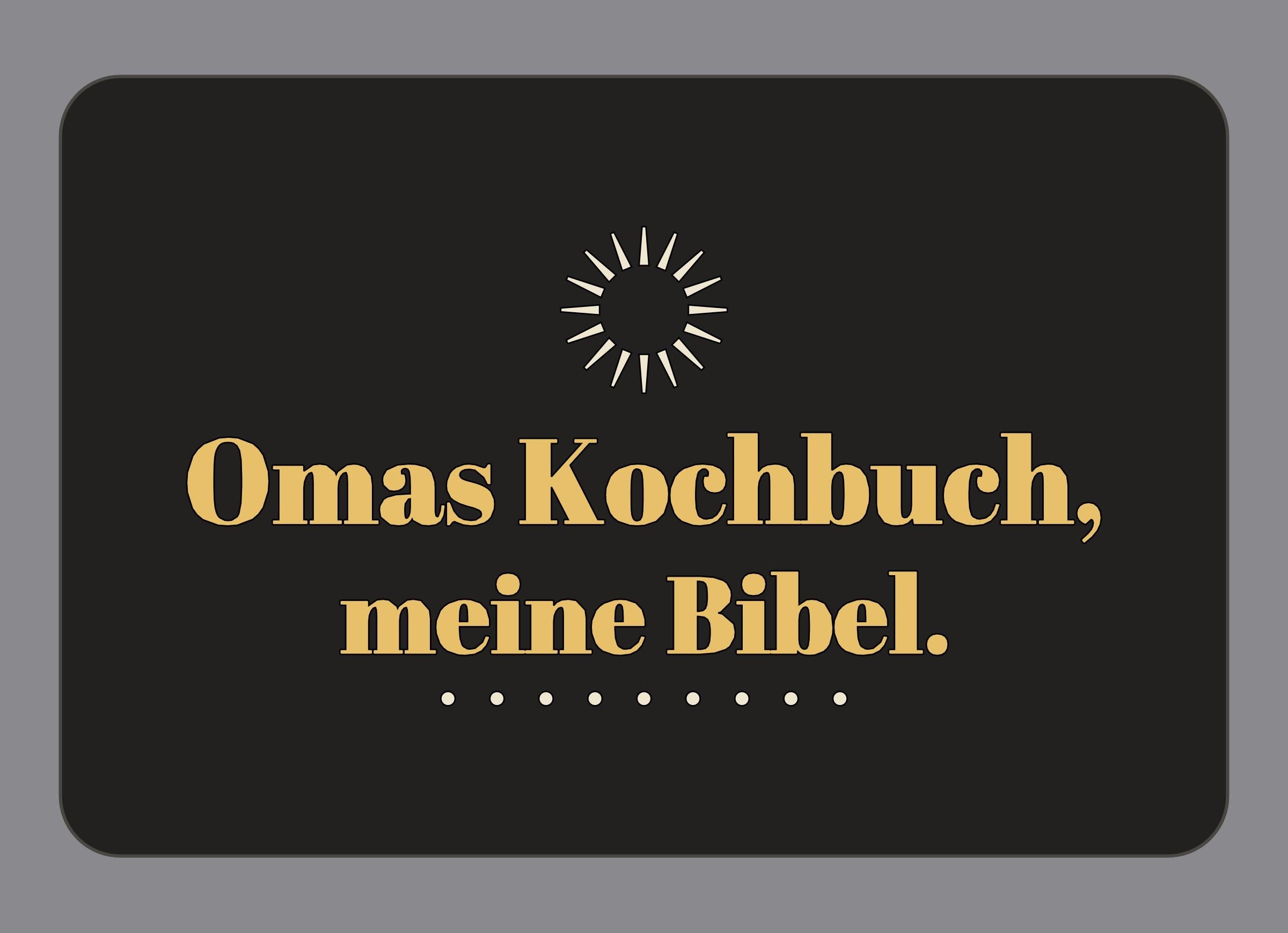 Display-Abdeckung passend für Thermomix TM7 – Omas Kochbuch, meine Bibel. | mehrfarbig, Wunschfarbe möglich