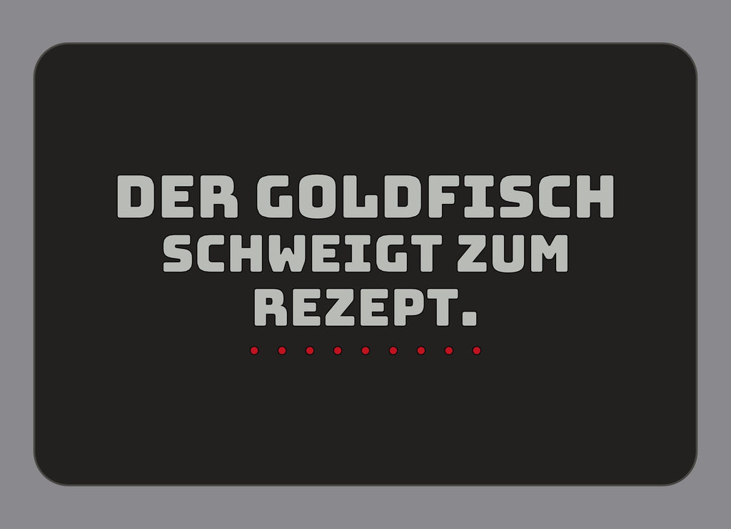 Display-Abdeckung passend für Thermomix TM7 – Der Goldfisch schweigt zum Rezept. | mehrfarbig, Wunschfarbe möglich