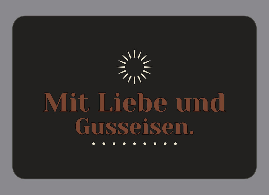 Display-Abdeckung passend für Thermomix TM7 – Mit Liebe und Gusseisen. | mehrfarbig, Wunschfarbe möglich