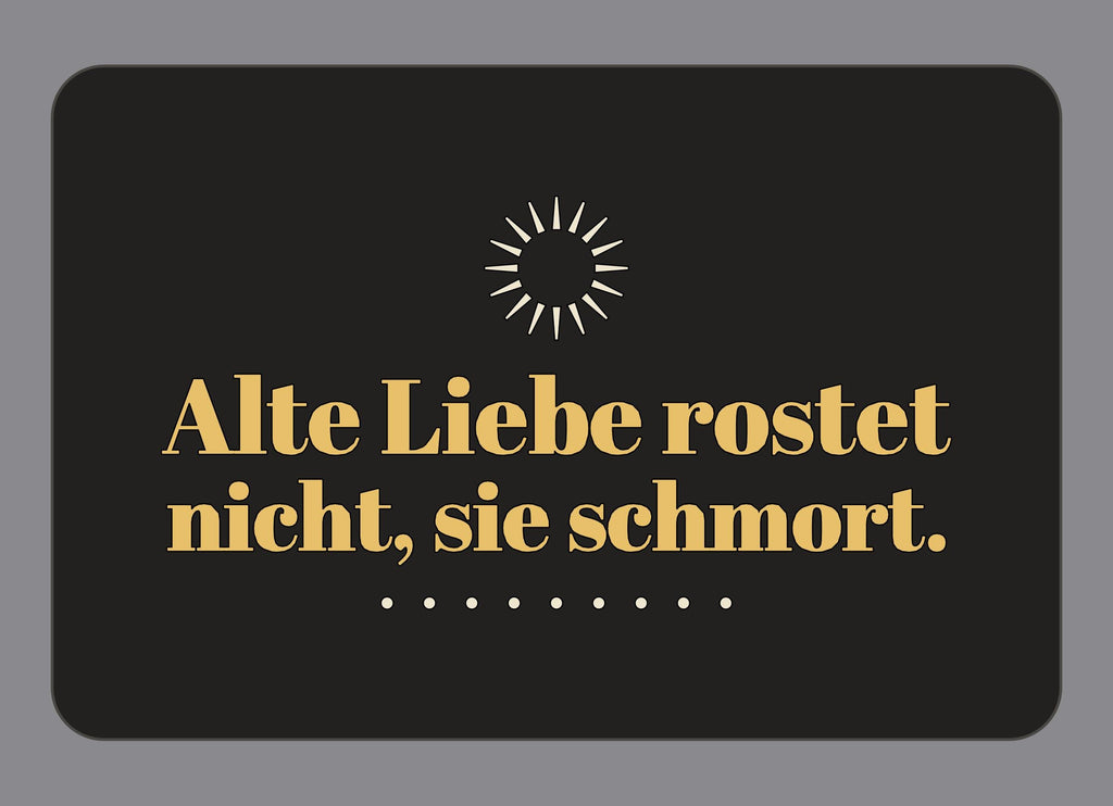 Display-Abdeckung passend für Thermomix TM7 – Alte Liebe rostet nicht, sie schmort. | mehrfarbig, Wunschfarbe möglich