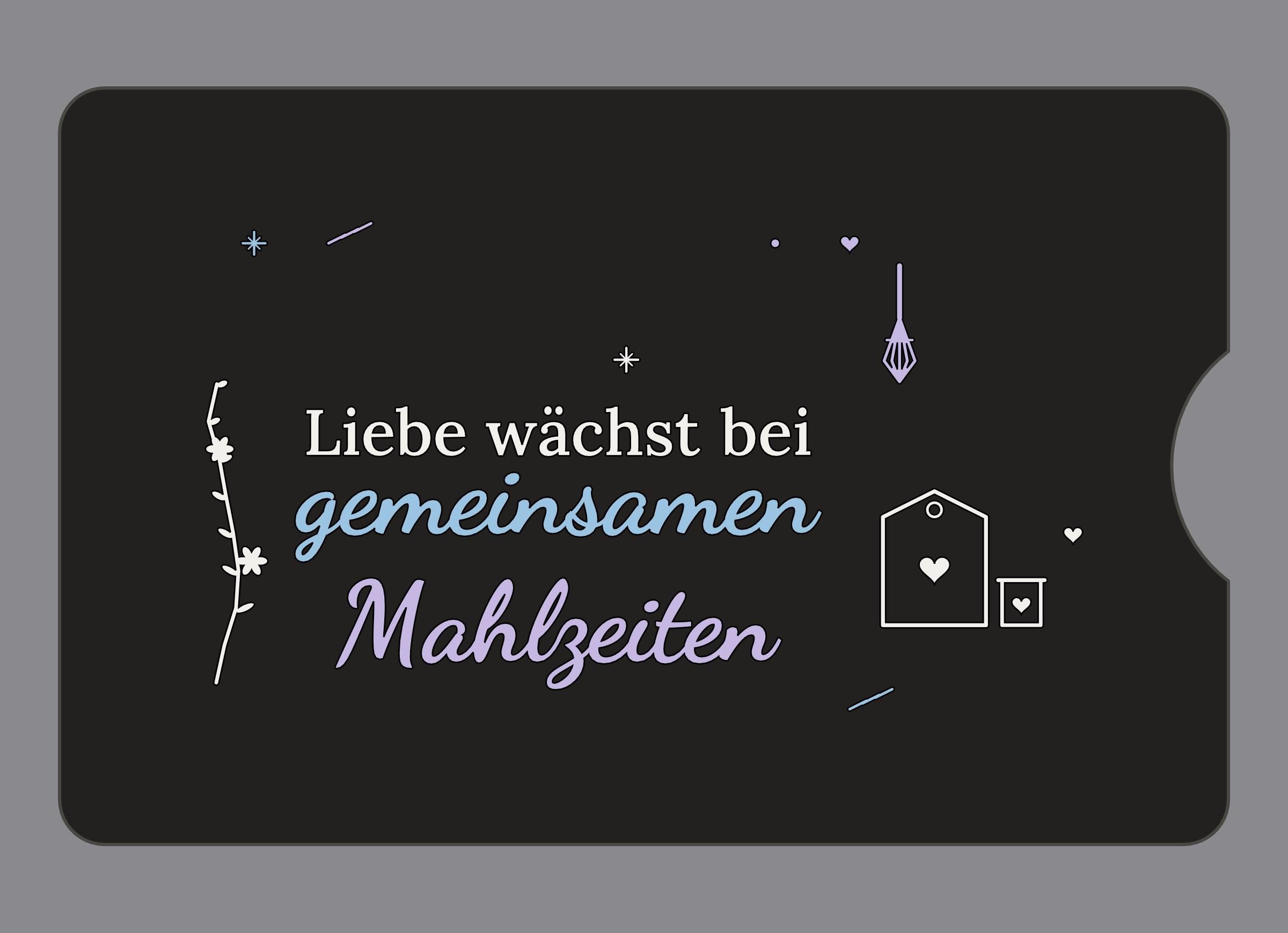 Display-Abdeckung passend für Thermomix TM6 – Liebe wächst bei gemeinsamen Mahlzeiten | mehrfarbig, Wunschfarbe möglich