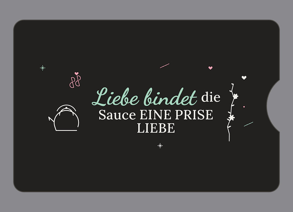 Display-Abdeckung passend für Thermomix TM6 – Liebe bindet die Sauce | mehrfarbig, Wunschfarbe möglich
