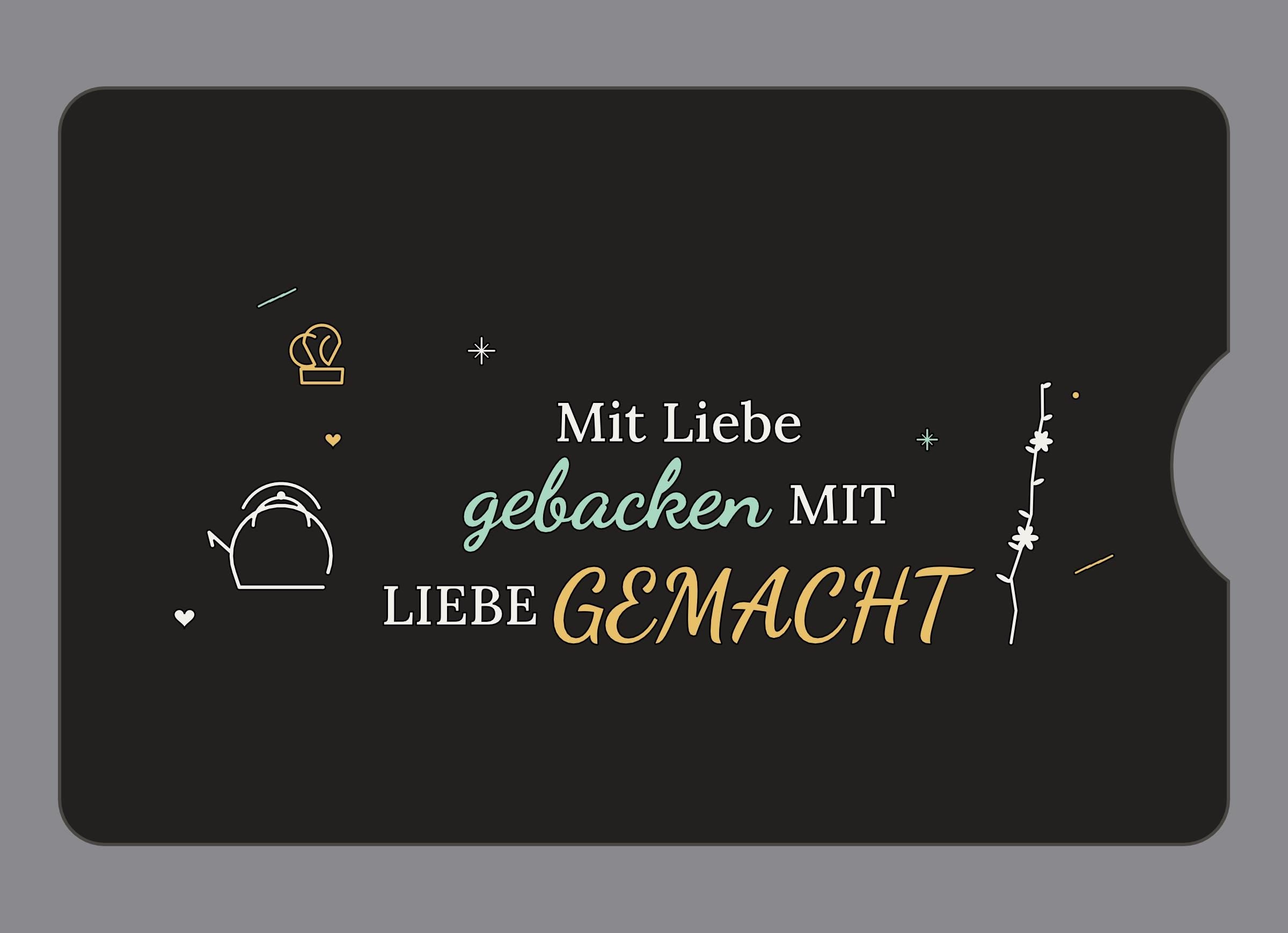 Display-Abdeckung passend für Thermomix TM6 – Mit Liebe gebacken | mehrfarbig, Wunschfarbe möglich