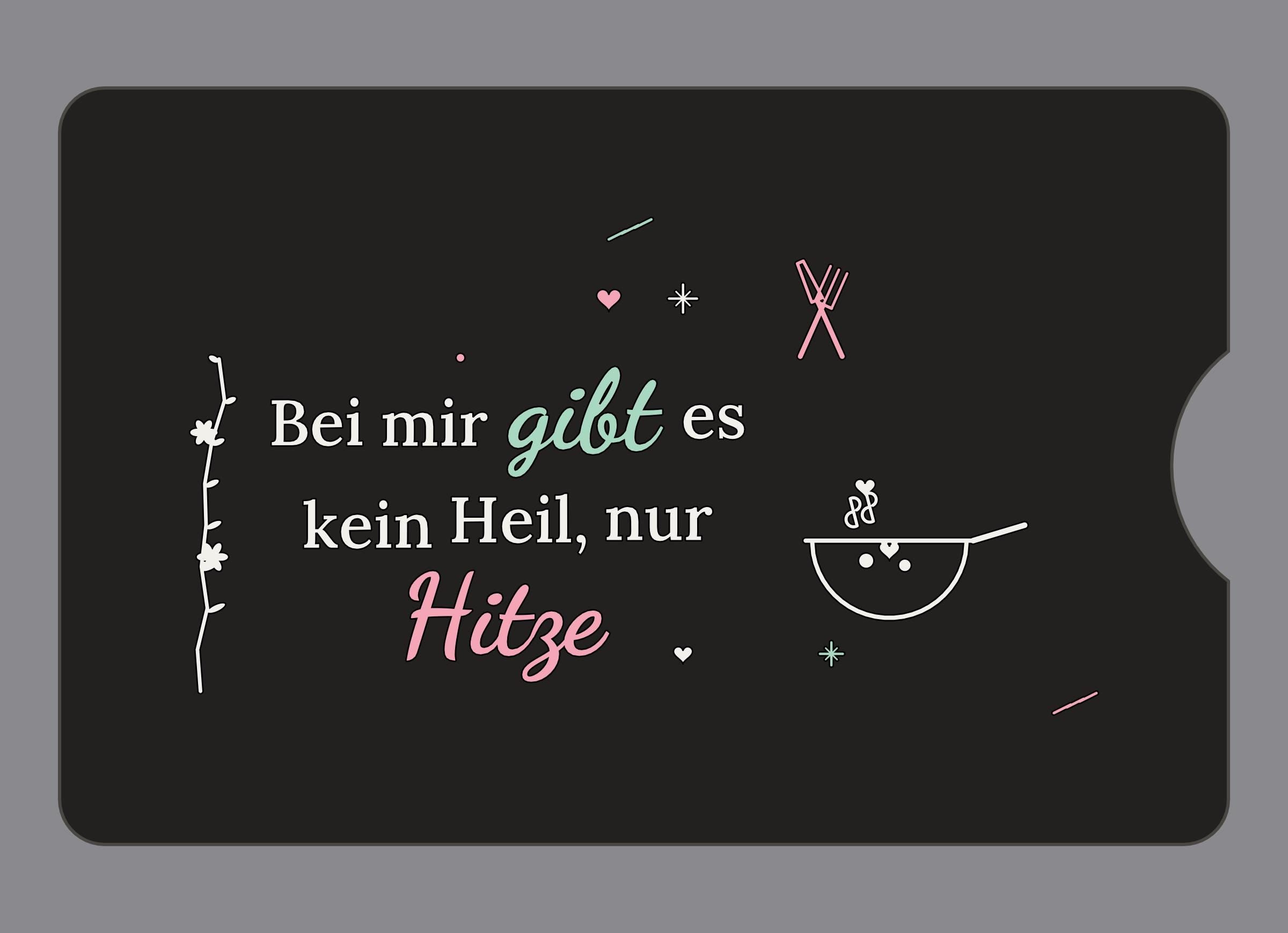 Display-Abdeckung passend für Thermomix TM6 – Bei mir gibt es kein Heil, nur Hitze | mehrfarbig, Wunschfarbe möglich