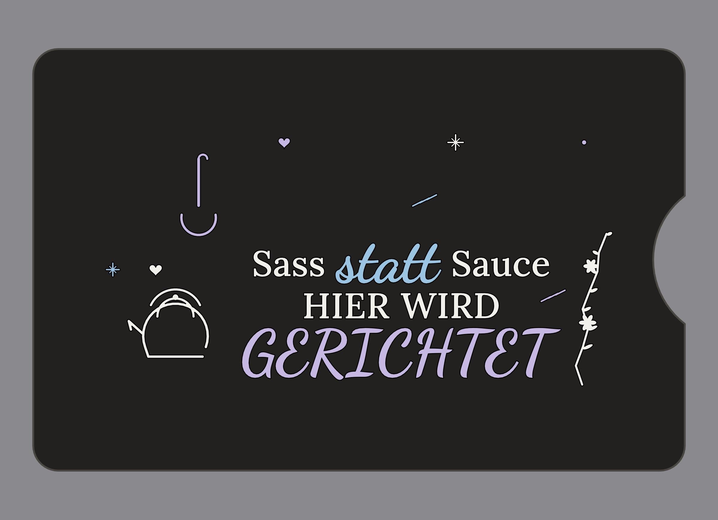 Display-Abdeckung passend für Thermomix TM6 – Sass statt Sauce | mehrfarbig, Wunschfarbe möglich