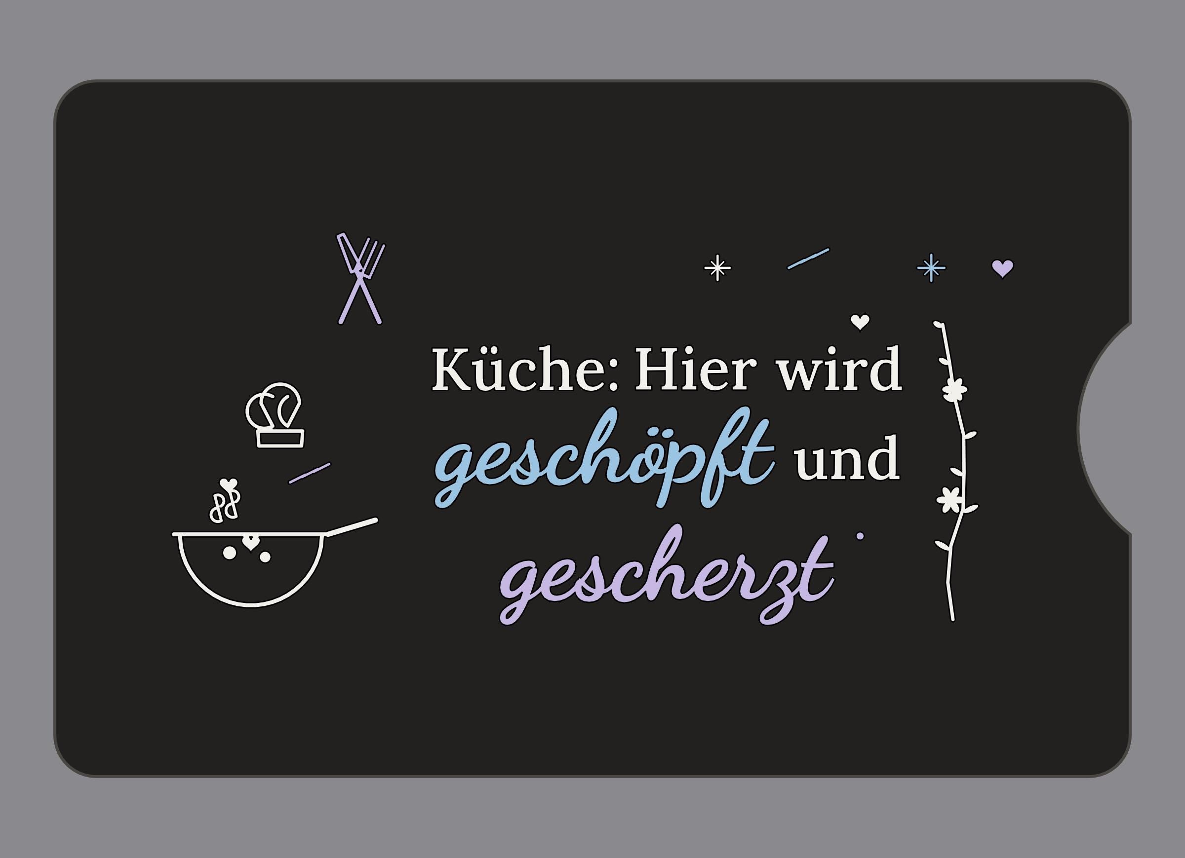 Display-Abdeckung passend für Thermomix TM6 – Küche: Hier wird geschöpft und gescherzt | mehrfarbig, Wunschfarbe möglich
