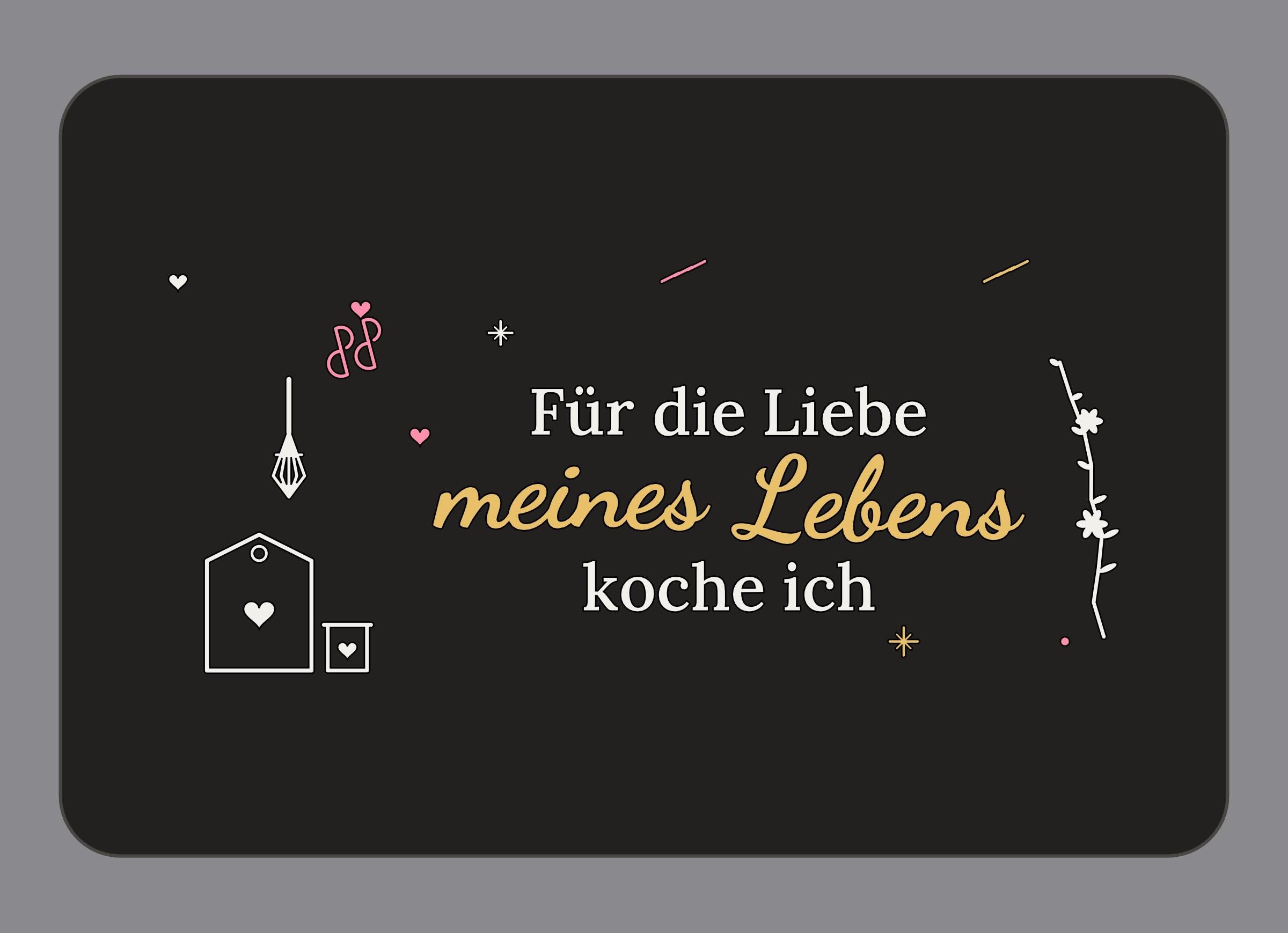 Display-Abdeckung passend für Thermomix TM7 – Für die Liebe meines Lebens koche ich | mehrfarbig, Wunschfarbe möglich