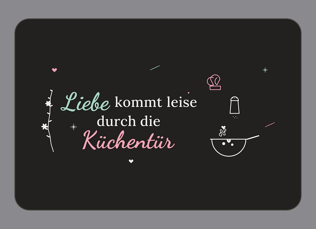 Display-Abdeckung passend für Thermomix TM7 – Liebe kommt leise durch die Küchentür | mehrfarbig, Wunschfarbe möglich