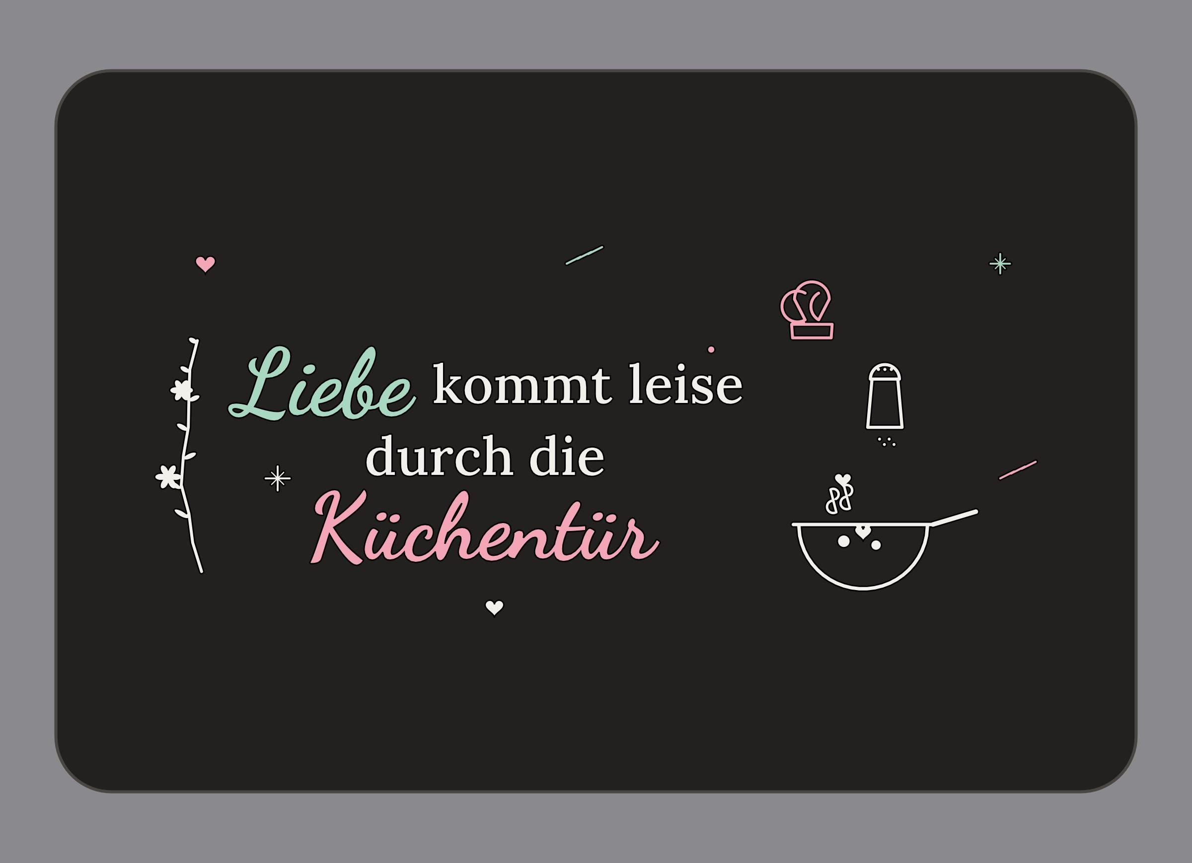 Display-Abdeckung passend für Thermomix TM7 – Liebe kommt leise durch die Küchentür | mehrfarbig, Wunschfarbe möglich