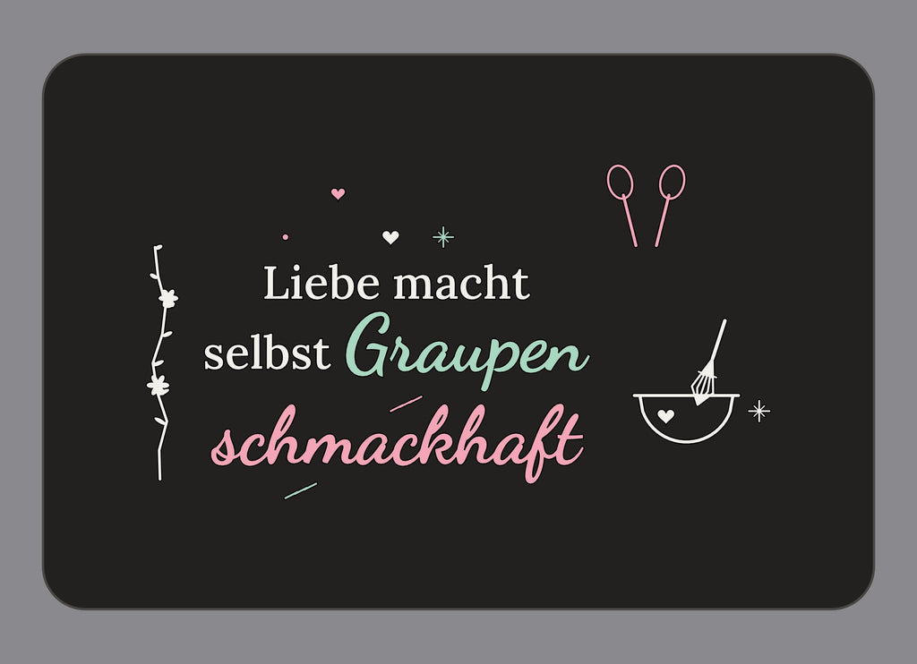 Display-Abdeckung passend für Thermomix TM7 – Liebe macht selbst Graupen schmackhaft | mehrfarbig, Wunschfarbe möglich