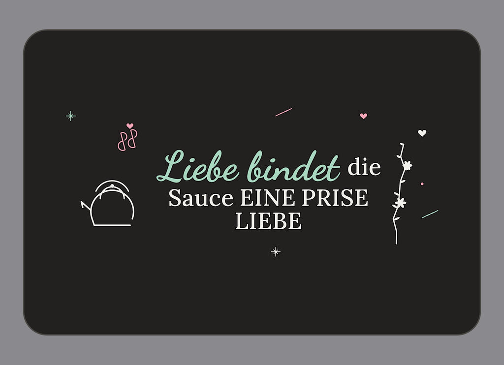 Display-Abdeckung passend für Thermomix TM7 – Liebe bindet die Sauce | mehrfarbig, Wunschfarbe möglich