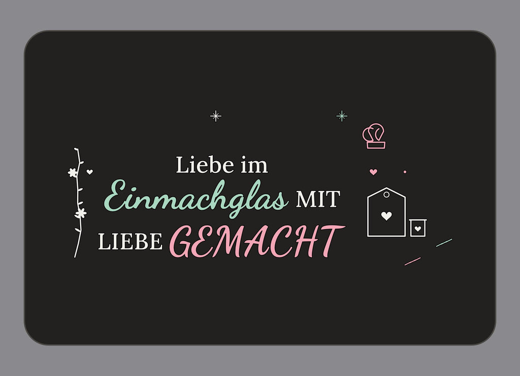 Display-Abdeckung passend für Thermomix TM7 – Liebe im Einmachglas | mehrfarbig, Wunschfarbe möglich
