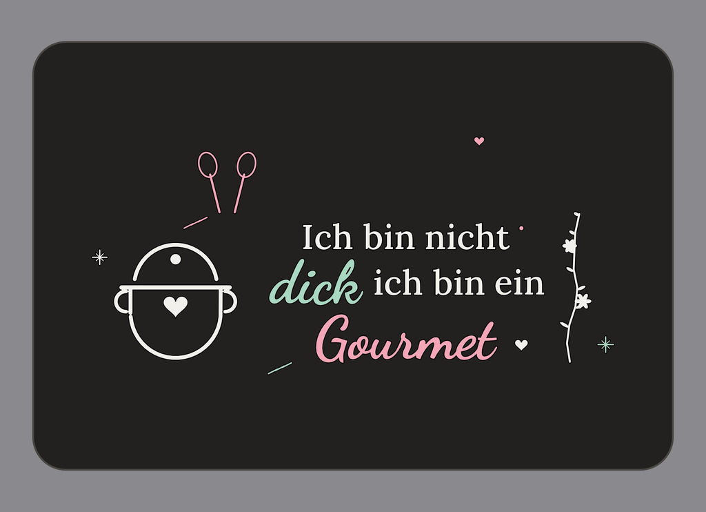 Display-Abdeckung passend für Thermomix TM7 – Ich bin nicht dick, ich bin ein Gourmet | mehrfarbig, Wunschfarbe möglich