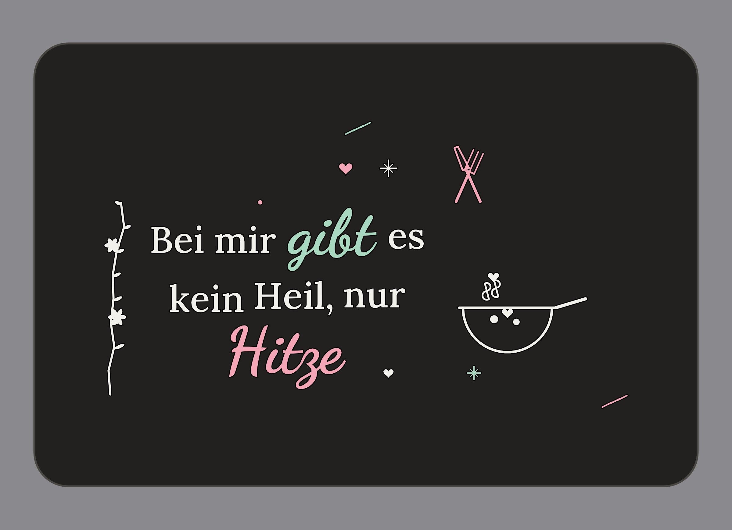 Display-Abdeckung passend für Thermomix TM7 – Bei mir gibt es kein Heil, nur Hitze | mehrfarbig, Wunschfarbe möglich