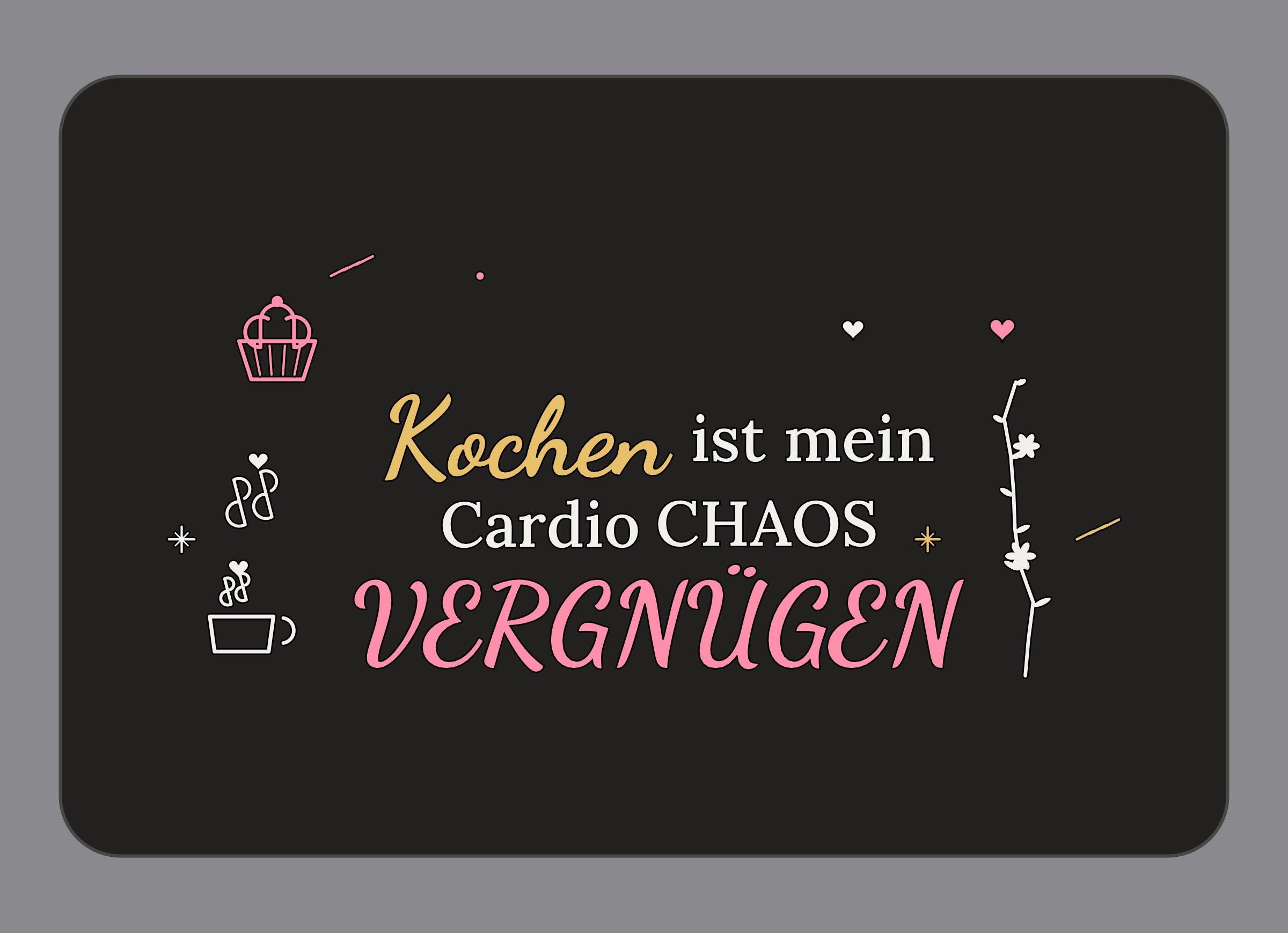 Display-Abdeckung passend für Thermomix TM7 – Kochen ist mein Cardio Chaos | mehrfarbig, Wunschfarbe möglich